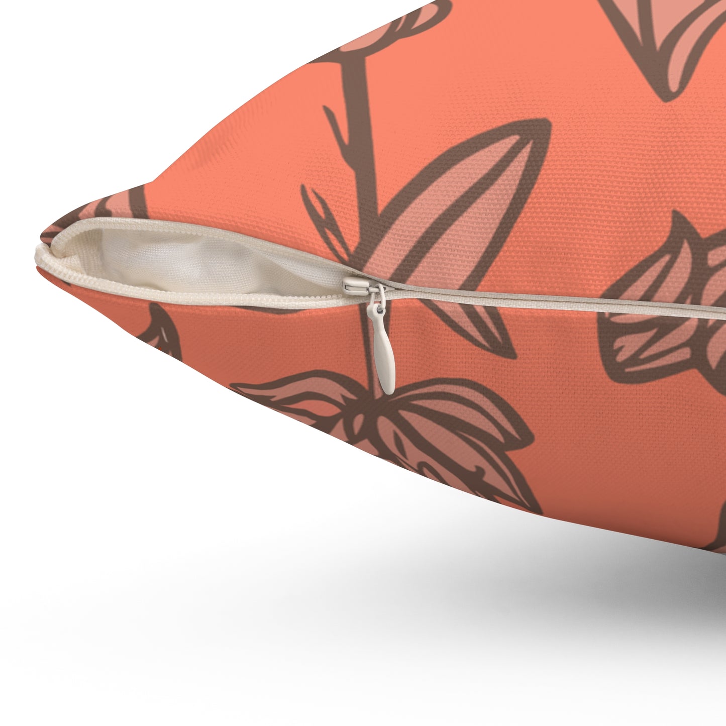 Chic Square Pillow Featuring Fringed Parrot Tulip Pattern
