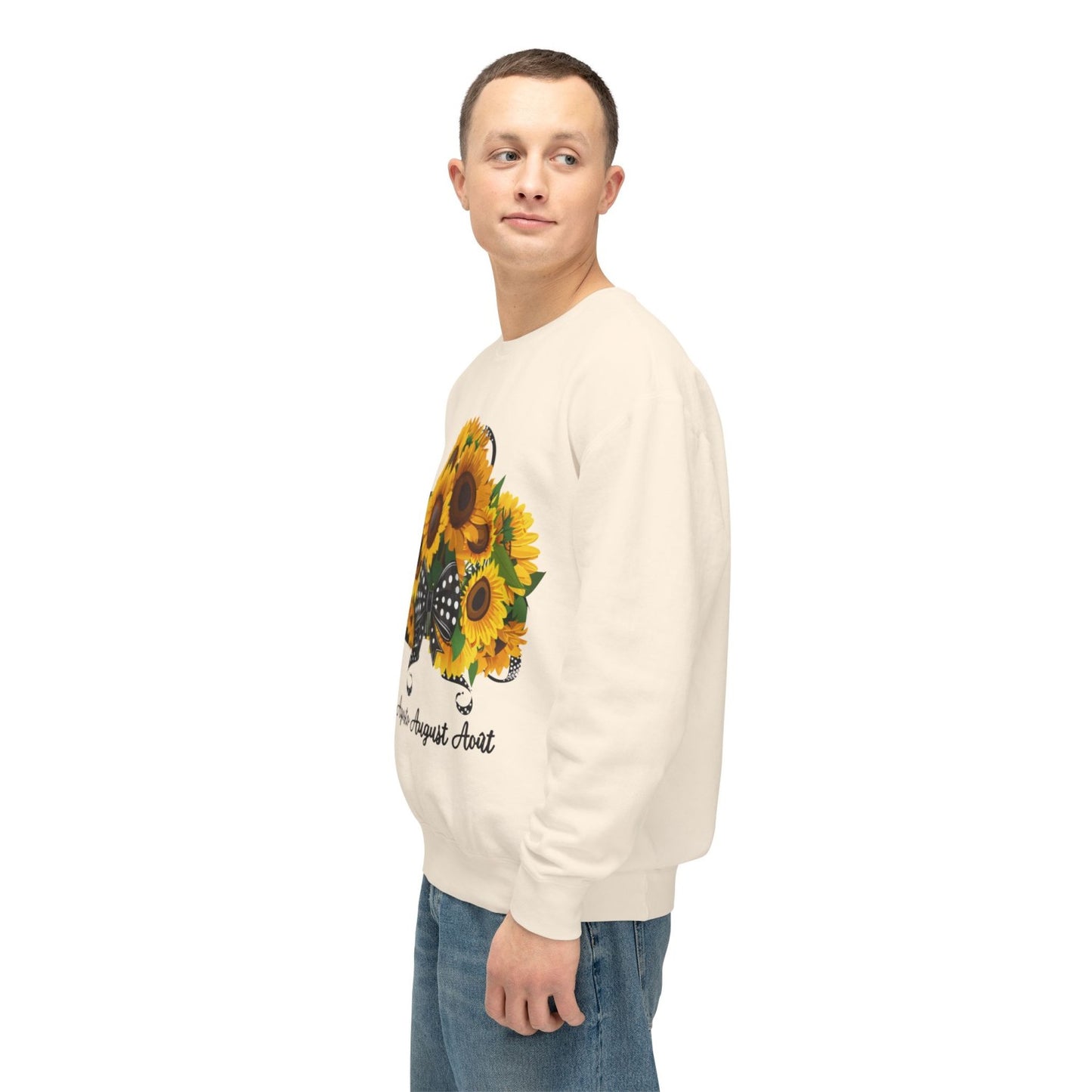 August Inspired Floral Sweatshirt Featuring Sunflowers Bouquet