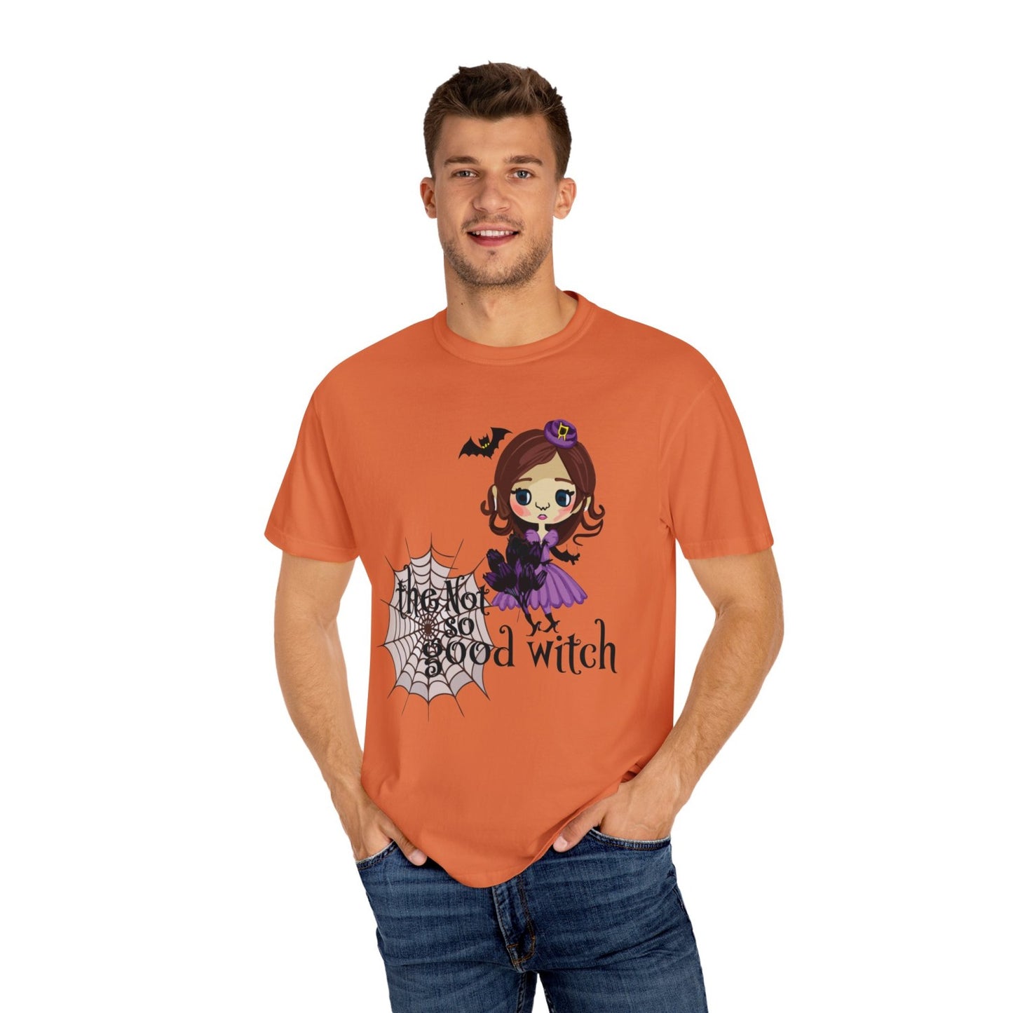 Vintage Inspired Halloween T-Shirt Featuring A Naughty Witch