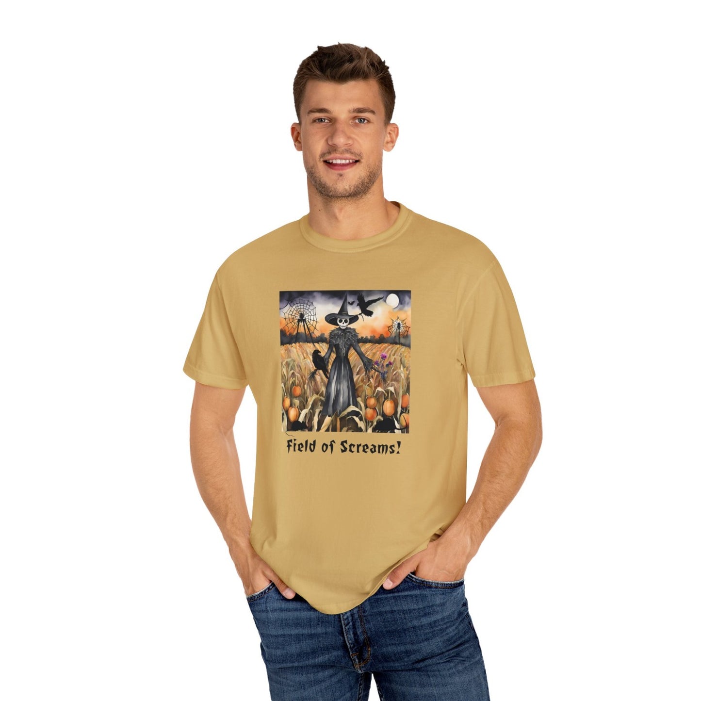 Vintage Inspired Halloween T-Shirt Featuring Scarecrow