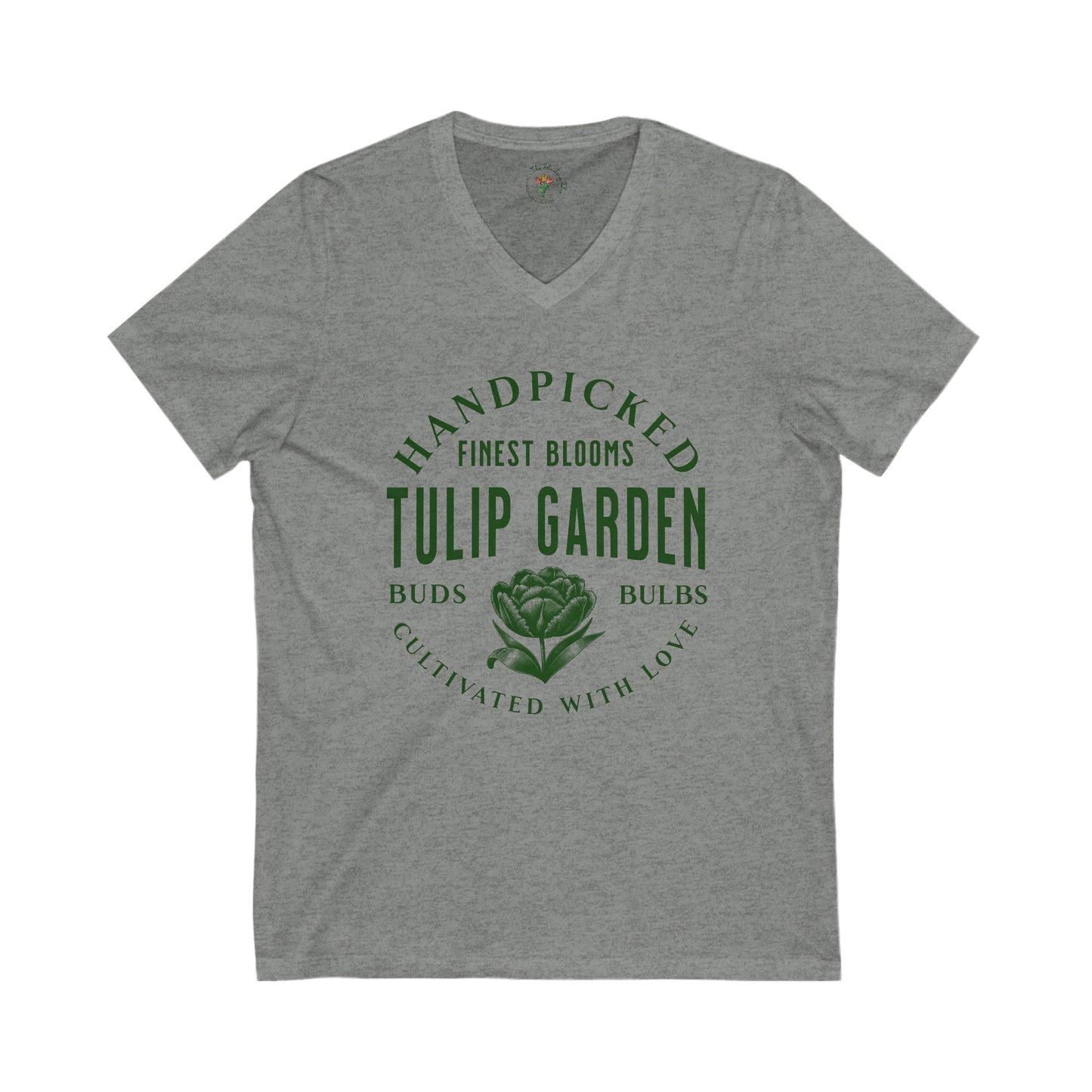 Cultivated With Care Floral Inspired Vintage Jersey Short Sleeve V-Neck Tee
