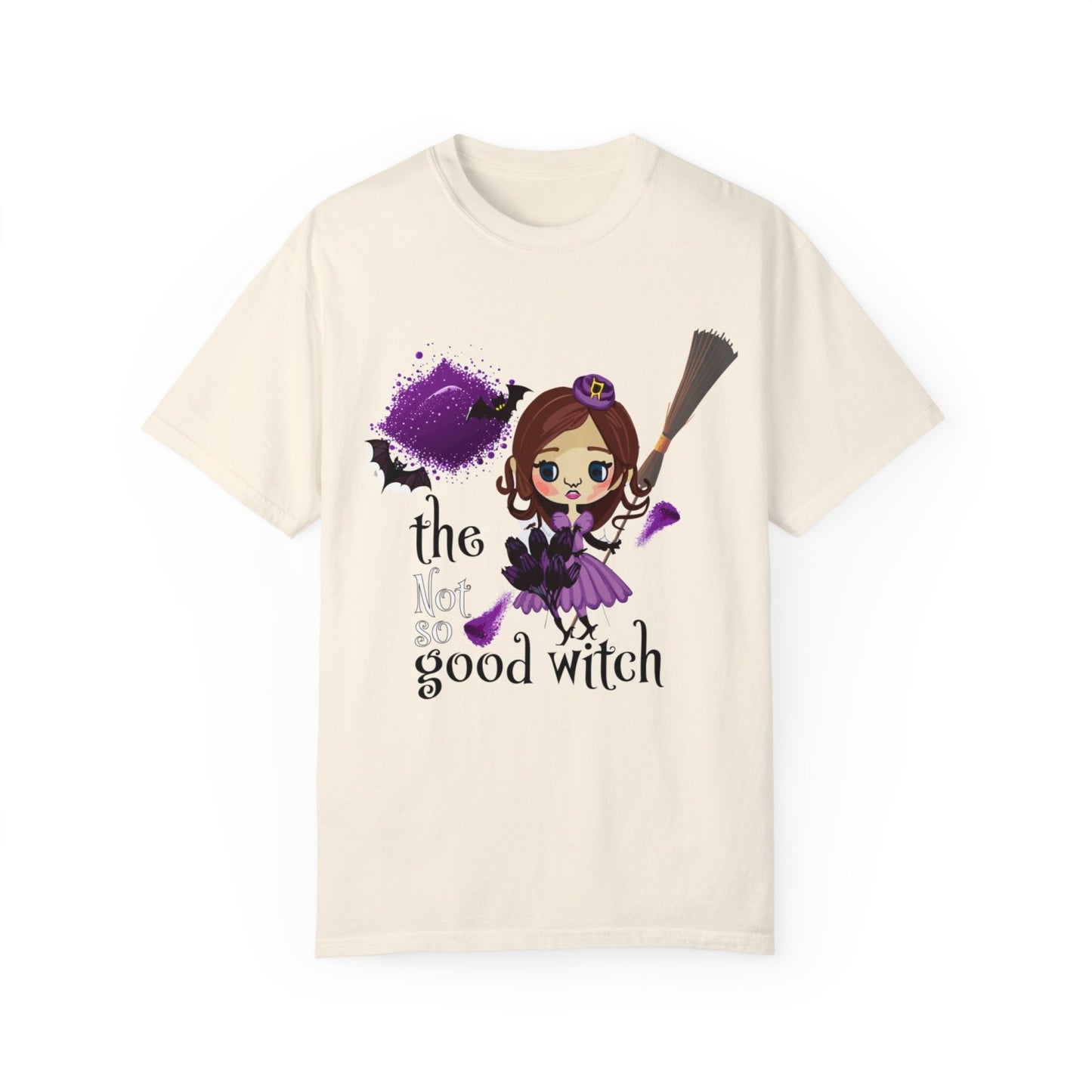 Vintage Inspired Halloween T-Shirt Featuring A Batty Witch
