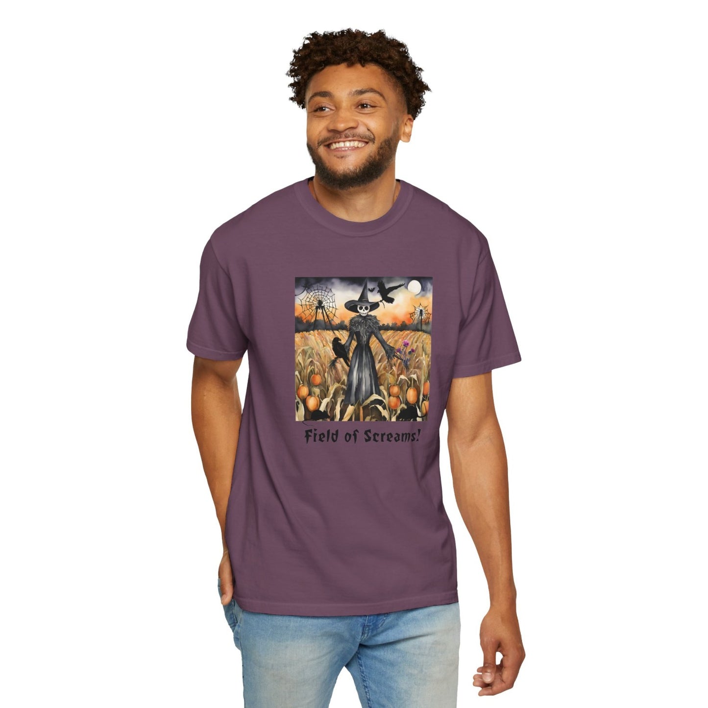 Vintage Inspired Halloween T-Shirt Featuring Scarecrow