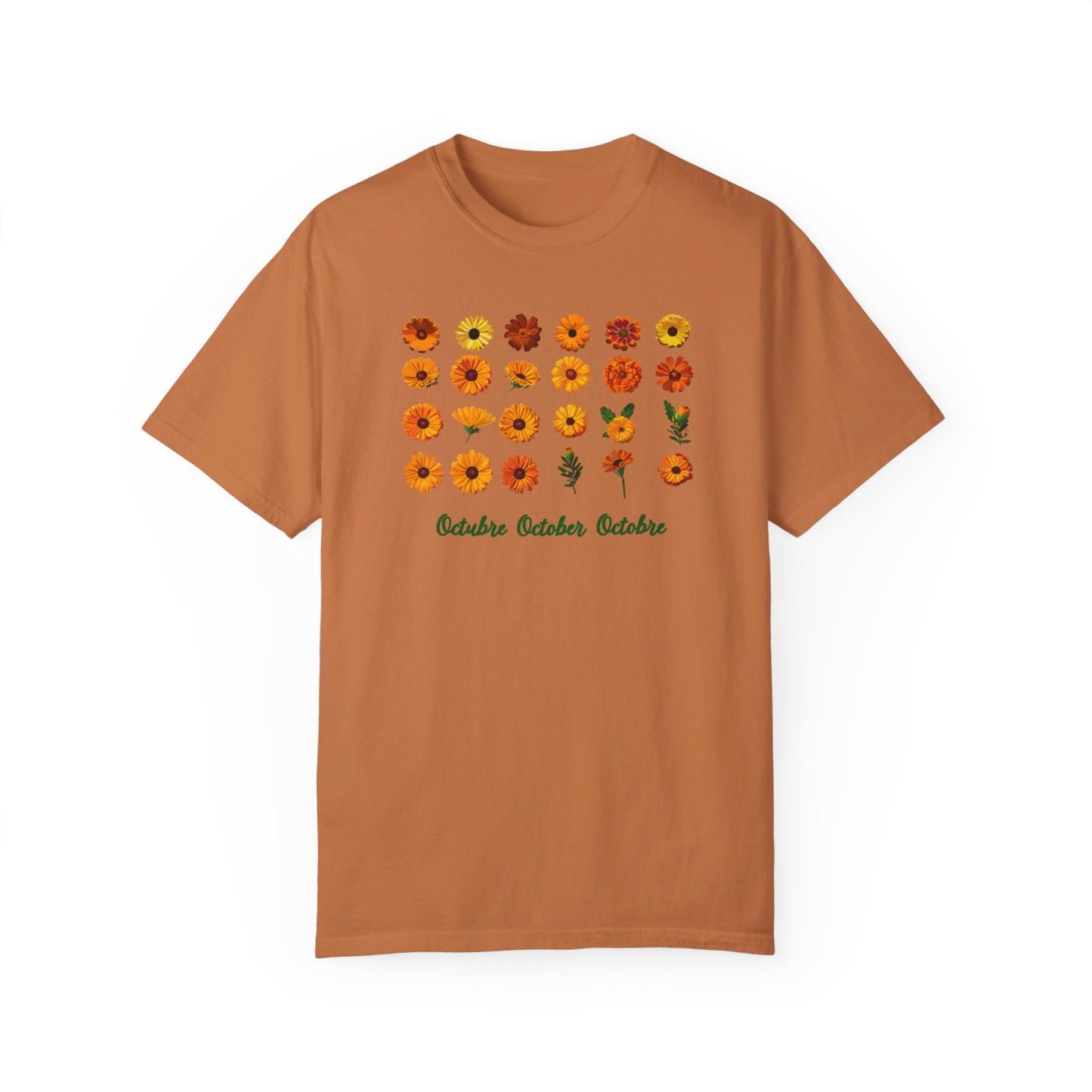 October Inspired Floral T-Shirt Featuring Marigolds
