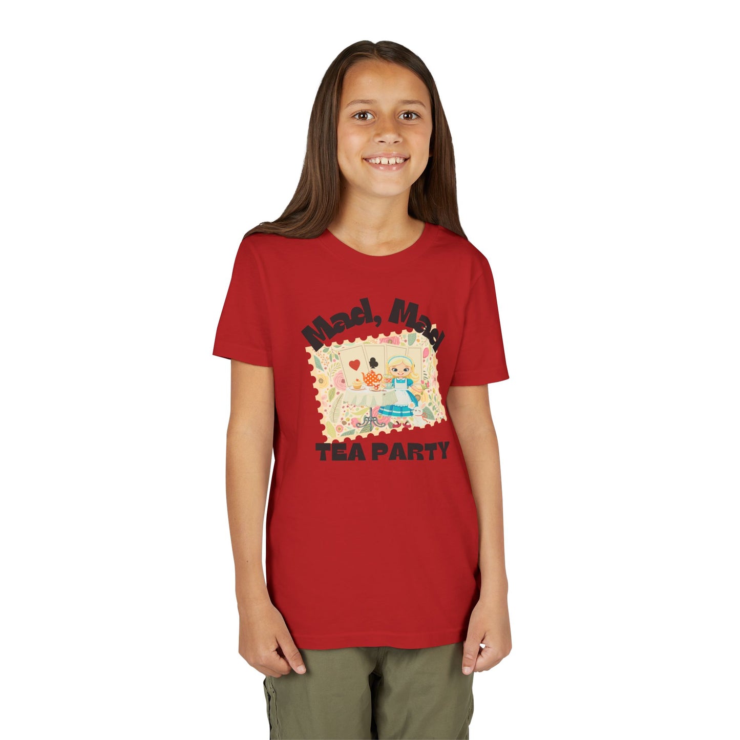 Wonderland Inspired Flower Youth Short Sleeve Tee