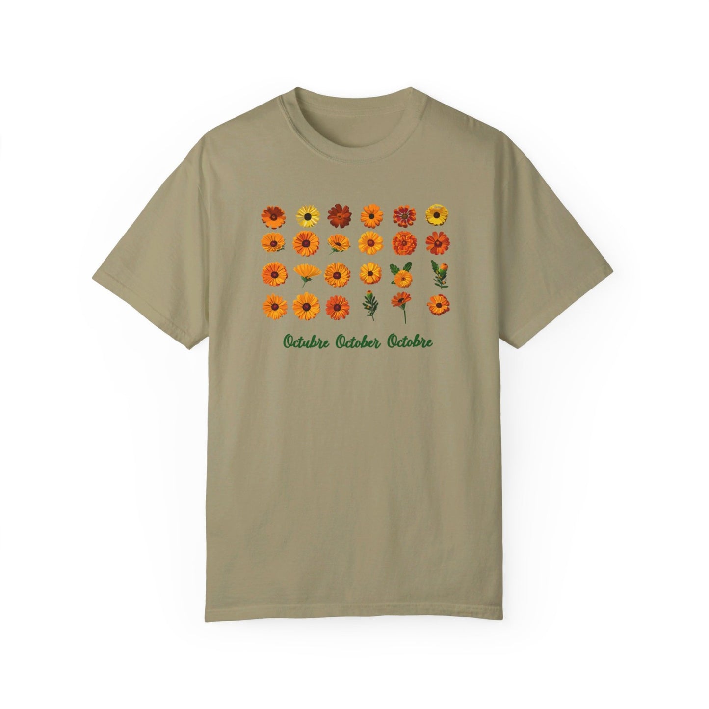 October Inspired Floral T-Shirt Featuring Marigolds