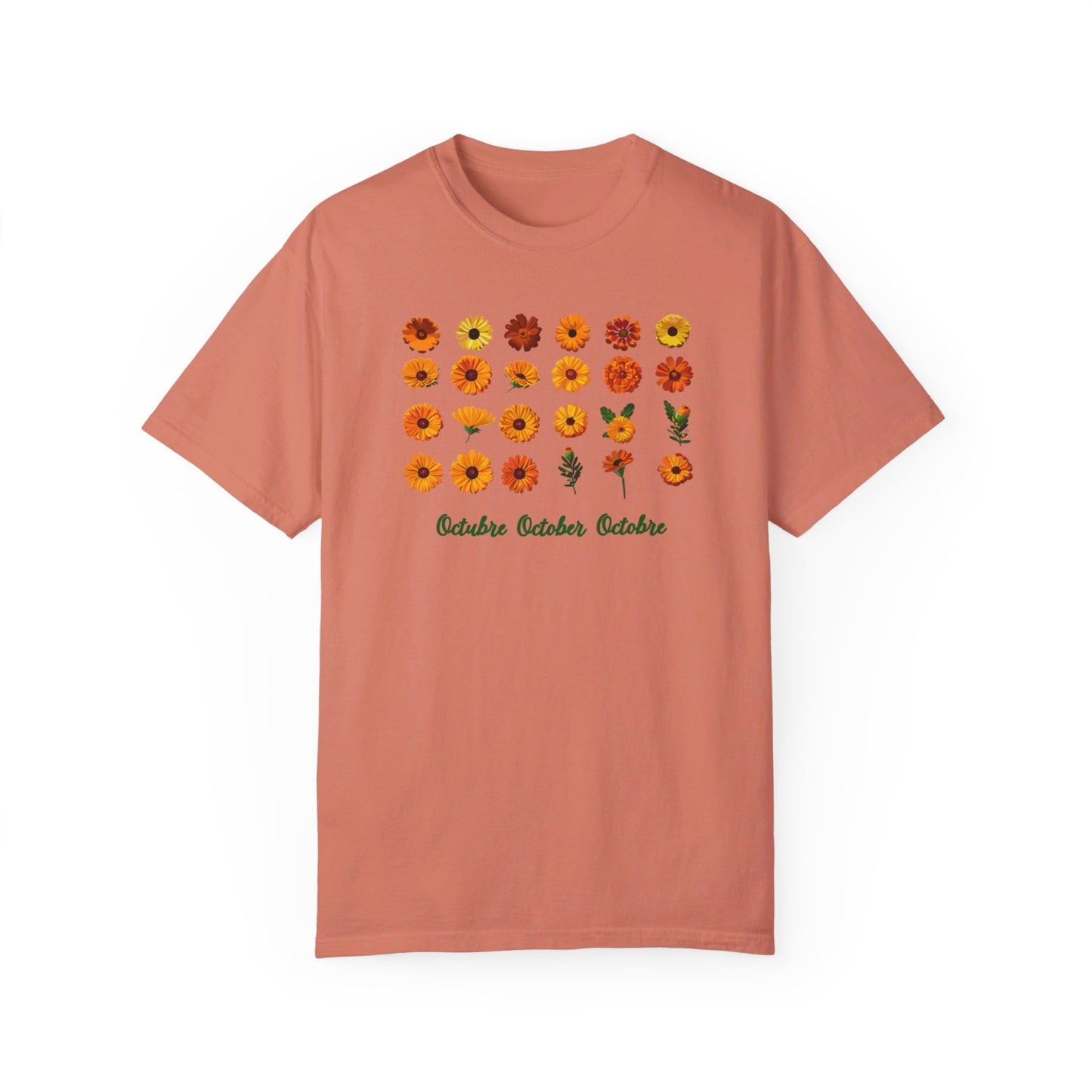 October Inspired Floral T-Shirt Featuring Marigolds