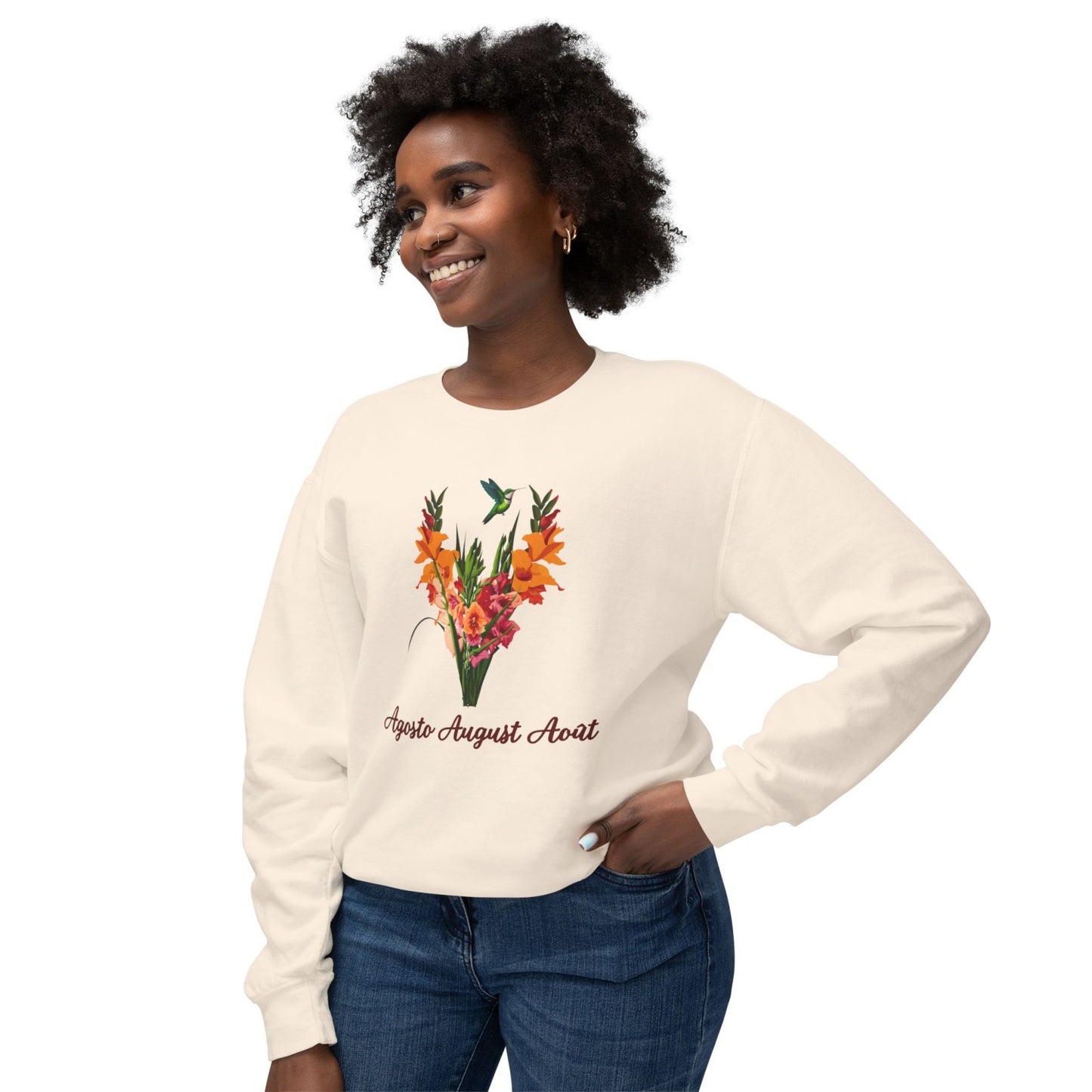 August Inspired Floral Sweatshirt Featuring Gladiolus Flowers