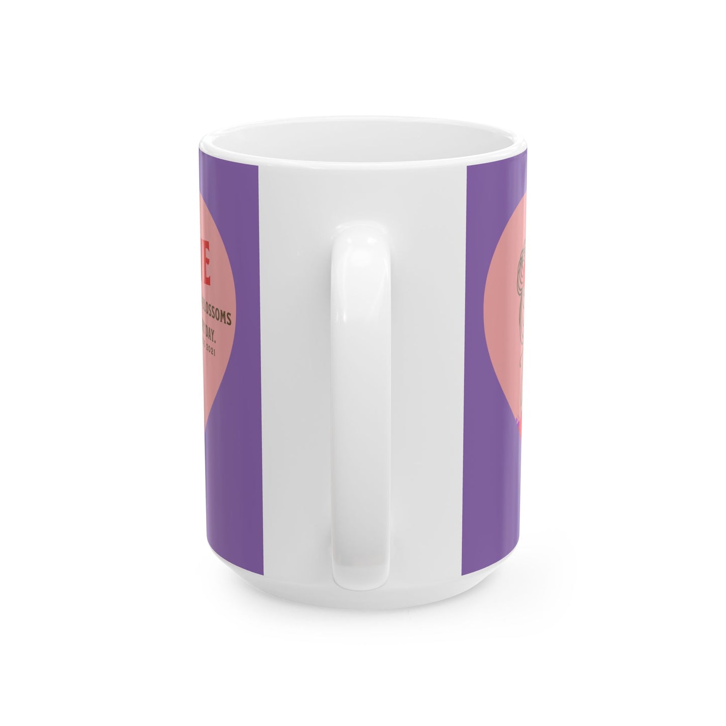 Blossoming Love Collection Ceramic Mug in Purple, (11oz, 15oz)