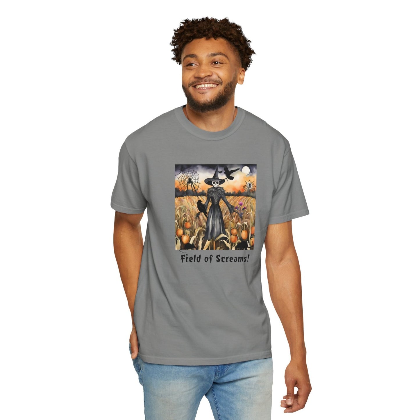 Vintage Inspired Halloween T-Shirt Featuring Scarecrow