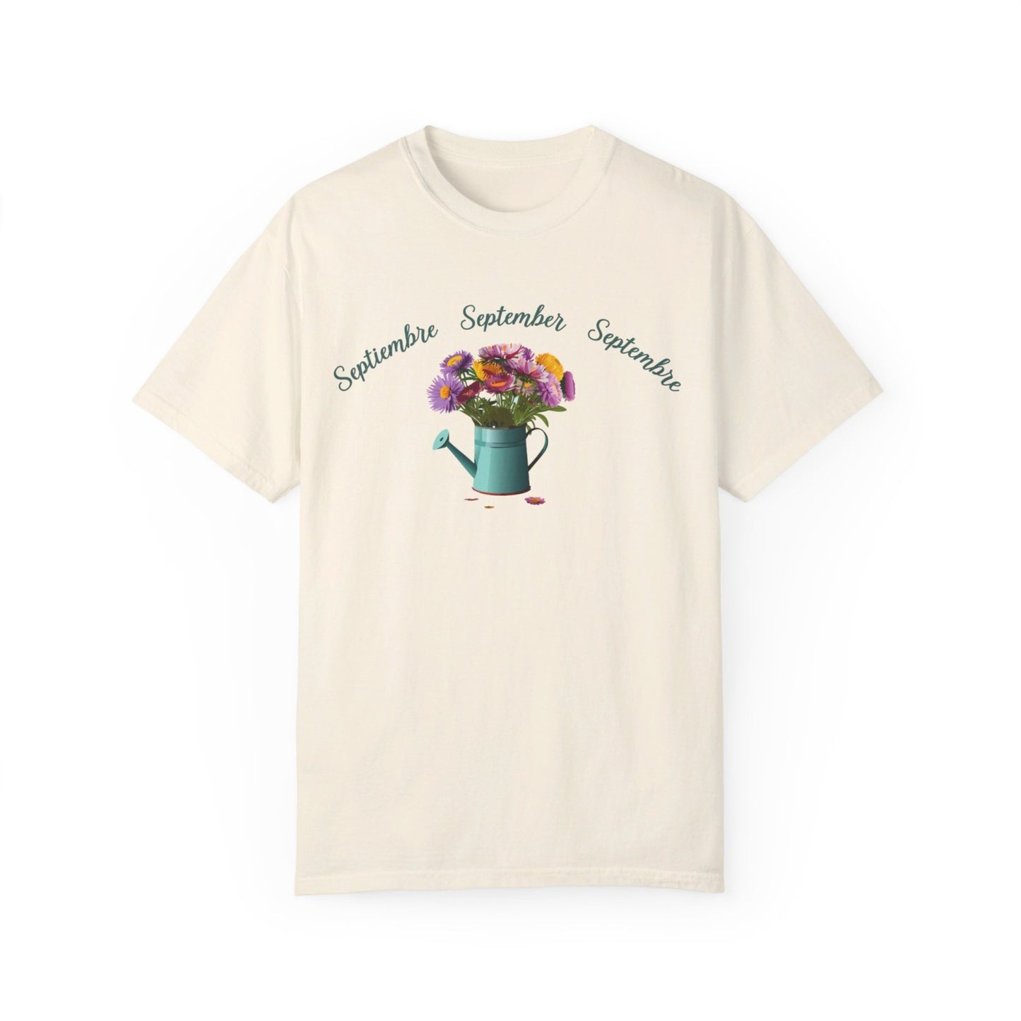 September Inspired Floral T-Shirt Featuring Aster Flowers