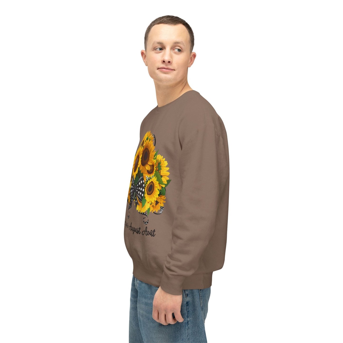 August Inspired Floral Sweatshirt Featuring Sunflowers Bouquet