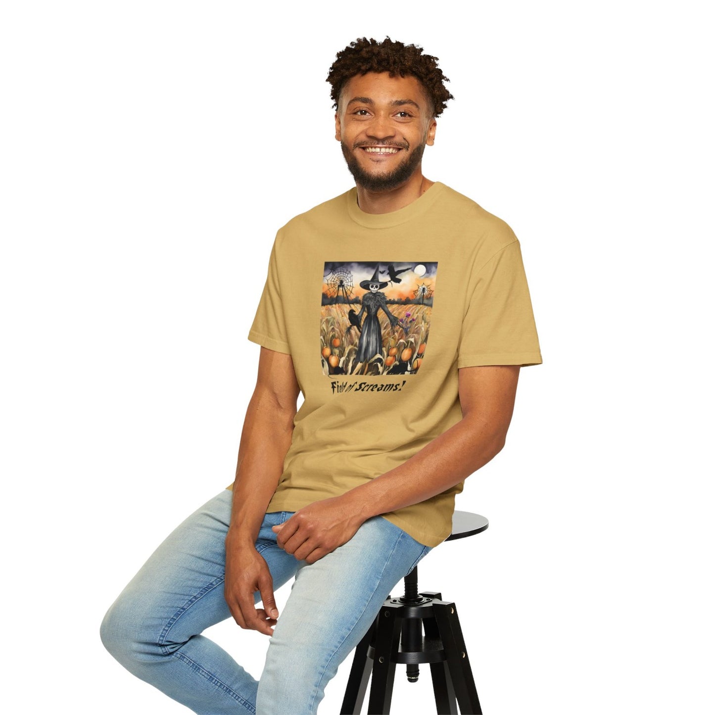 Vintage Inspired Halloween T-Shirt Featuring Scarecrow