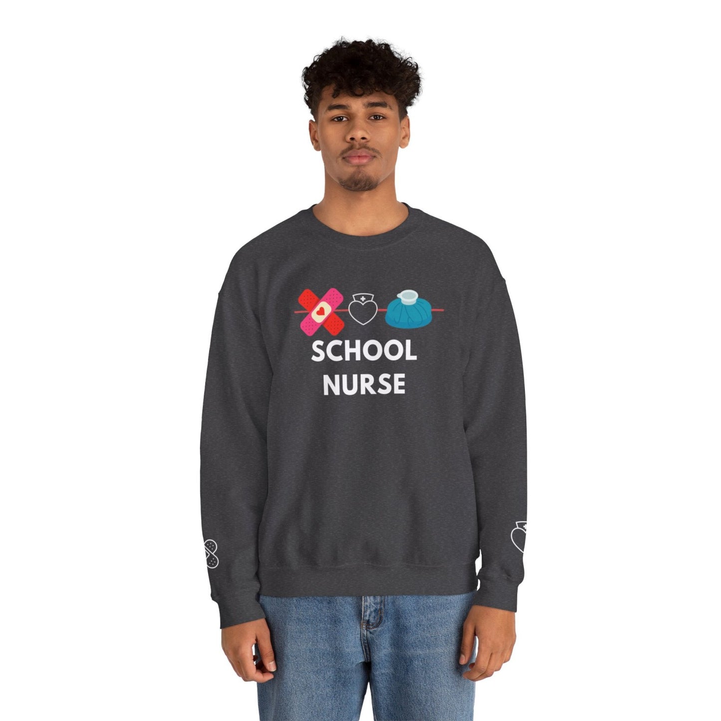 Comfy School Nurse Crewneck Sweatshirt