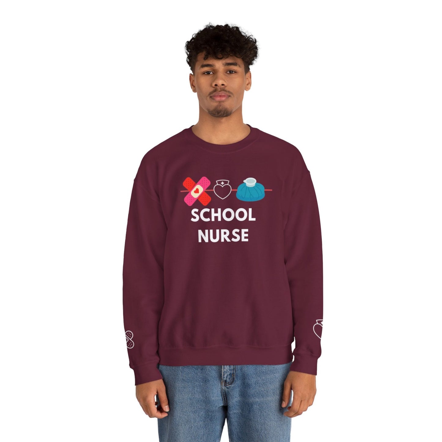 Comfy School Nurse Crewneck Sweatshirt