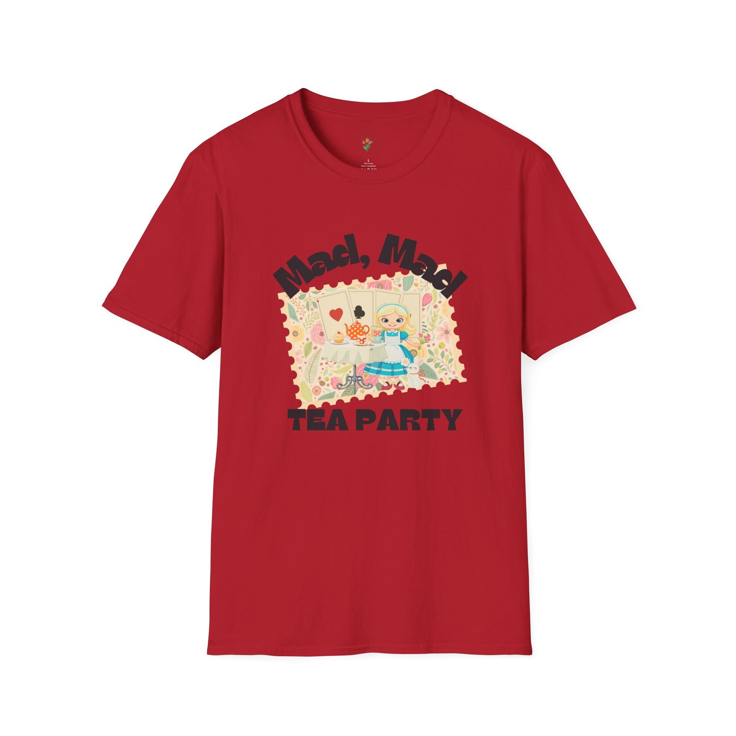 Mad, Mad Tea Party Unisex Softstyle T-Shirt - Fun & Whimsical Design for Kids Parties