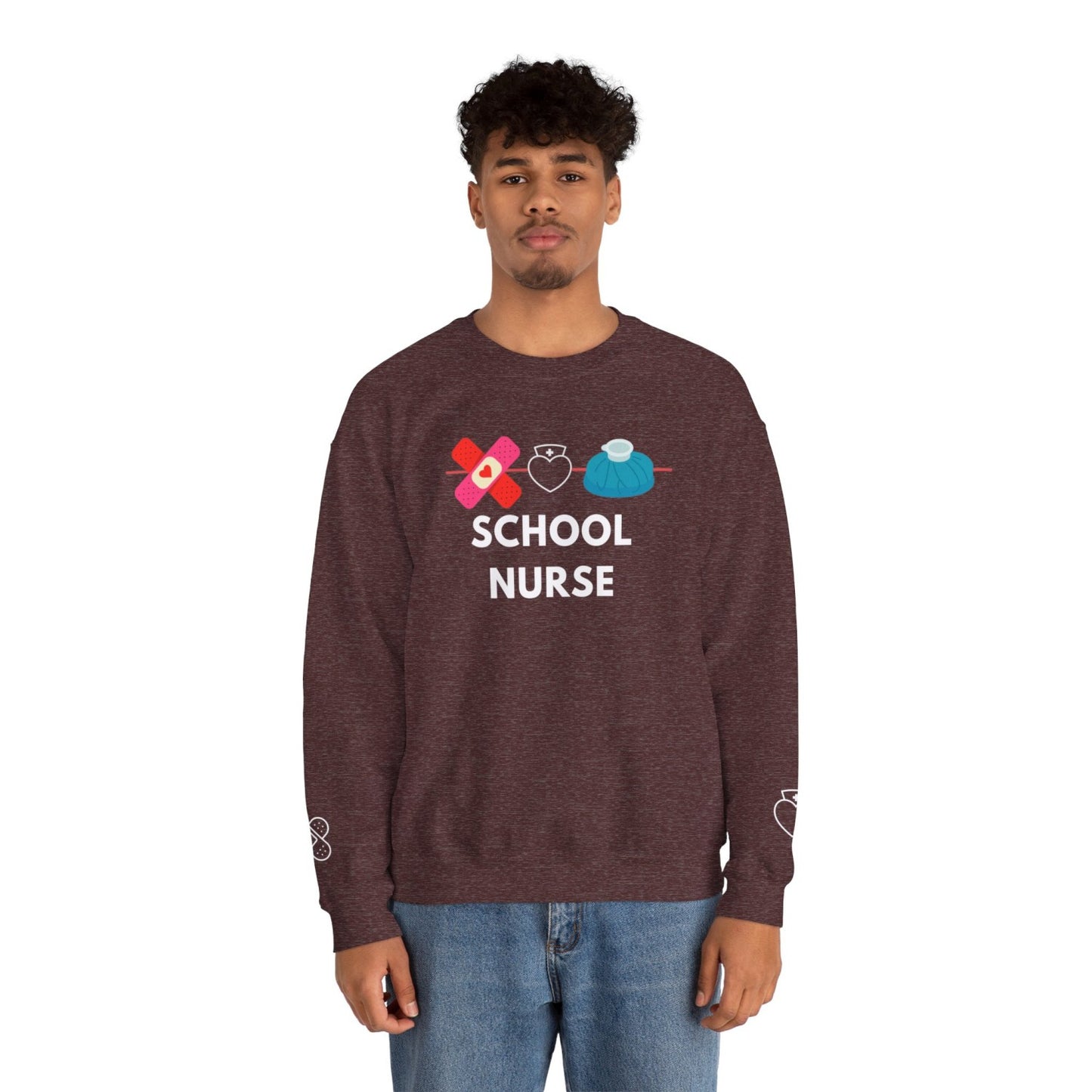 Comfy School Nurse Crewneck Sweatshirt