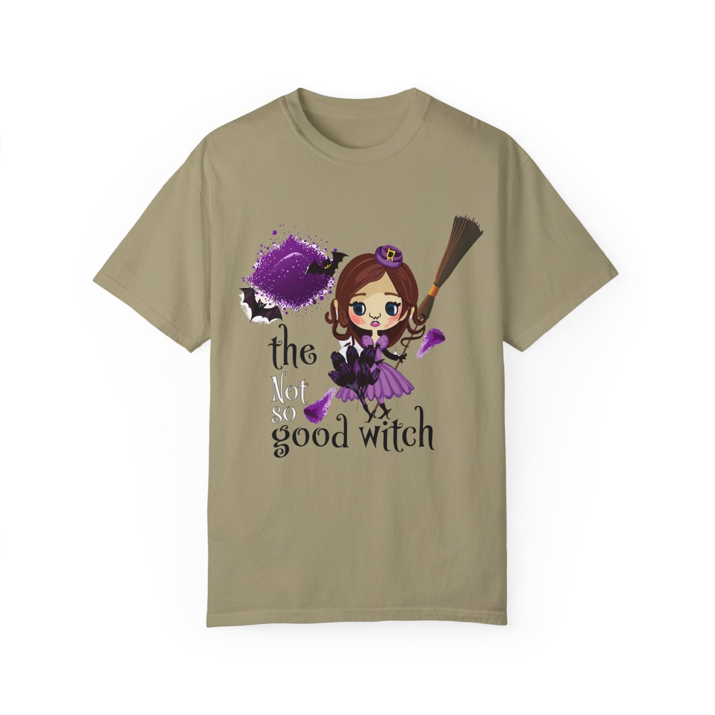 Vintage Inspired Halloween T-Shirt Featuring A Batty Witch