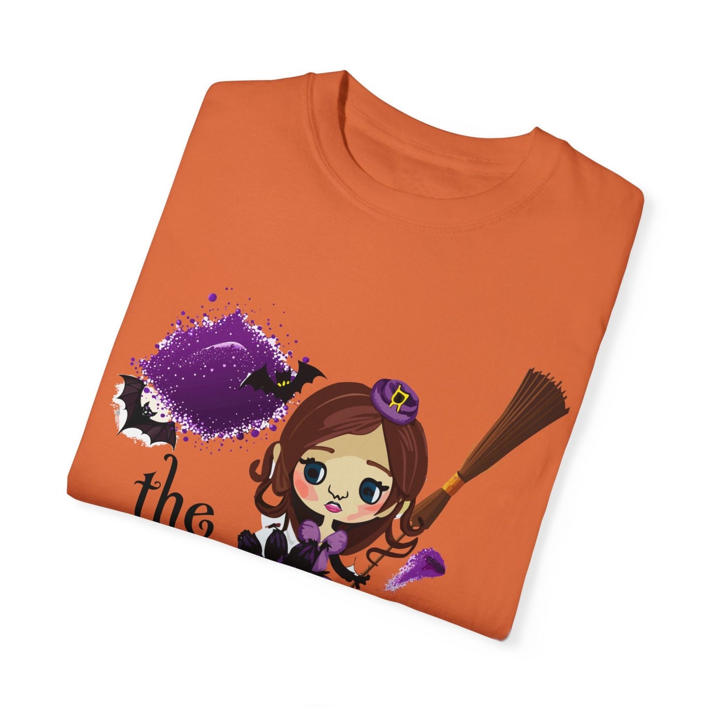 Vintage Inspired Halloween T-Shirt Featuring A Batty Witch