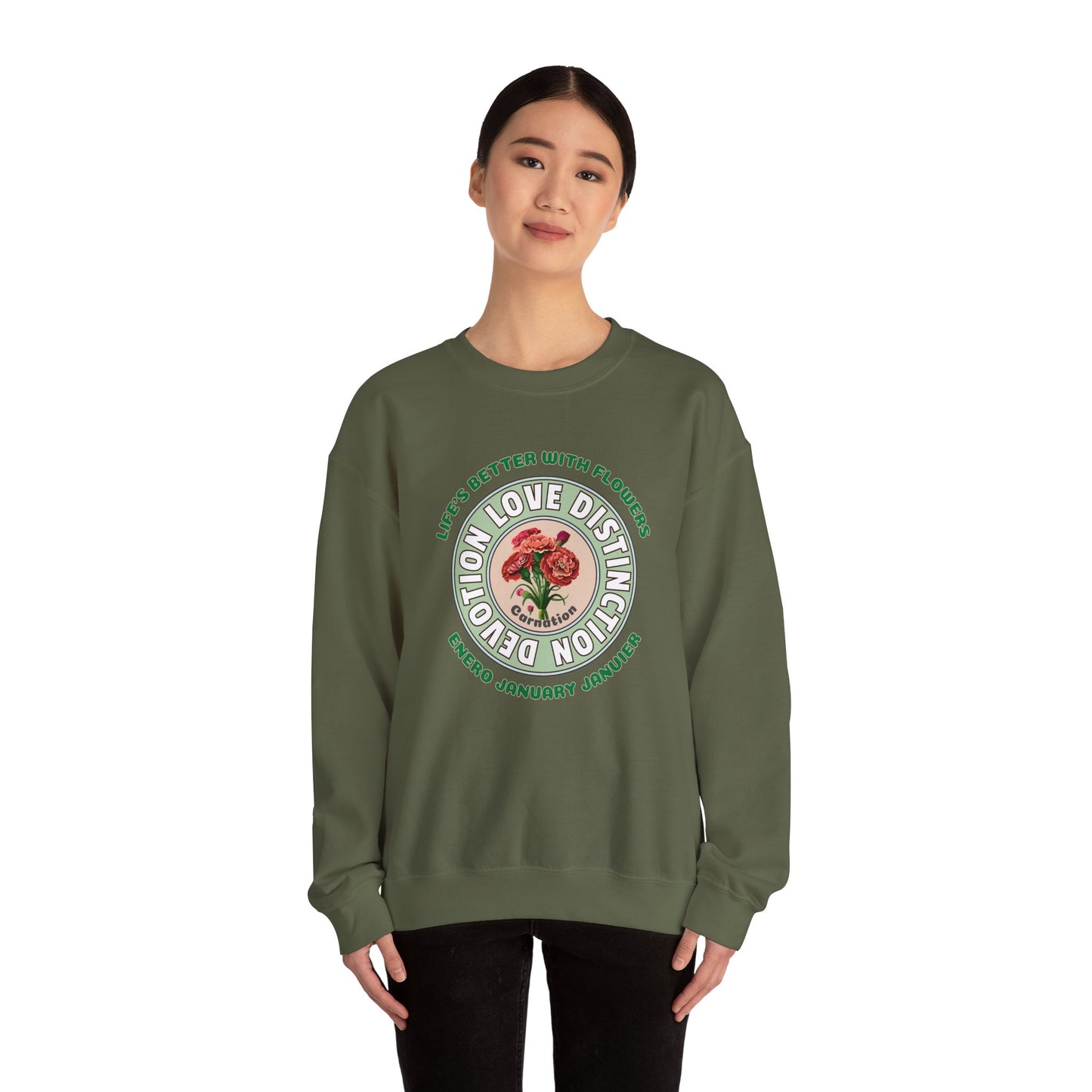 January Carnation Crew Neck Sweatshirt