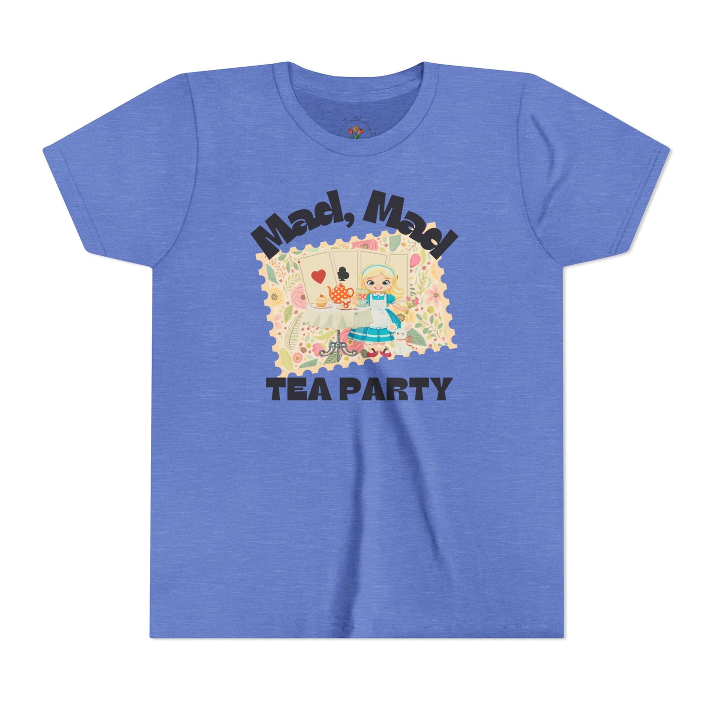 Wonderland Inspired Flower Youth Short Sleeve Tee