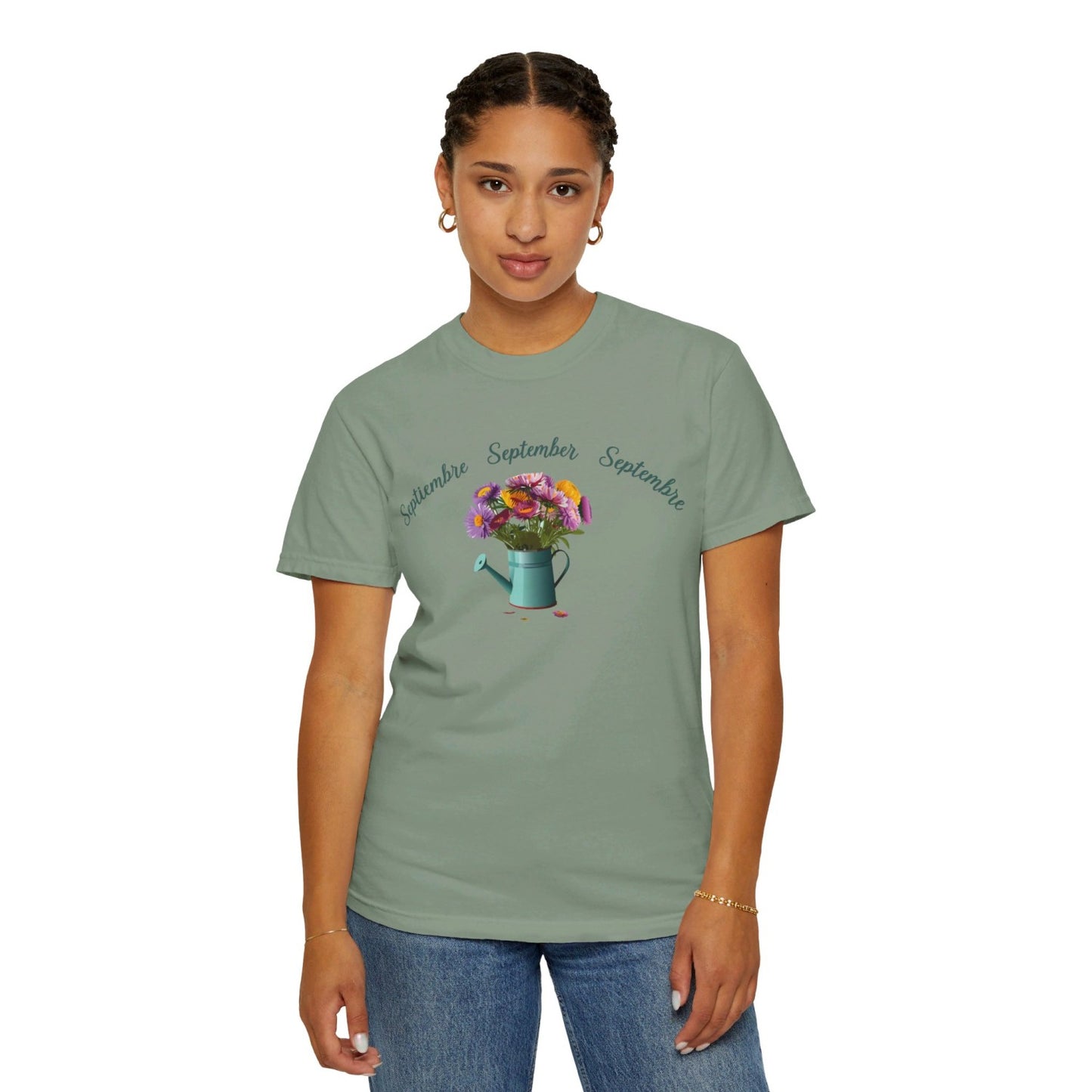 September Inspired Floral T-Shirt Featuring Aster Flowers