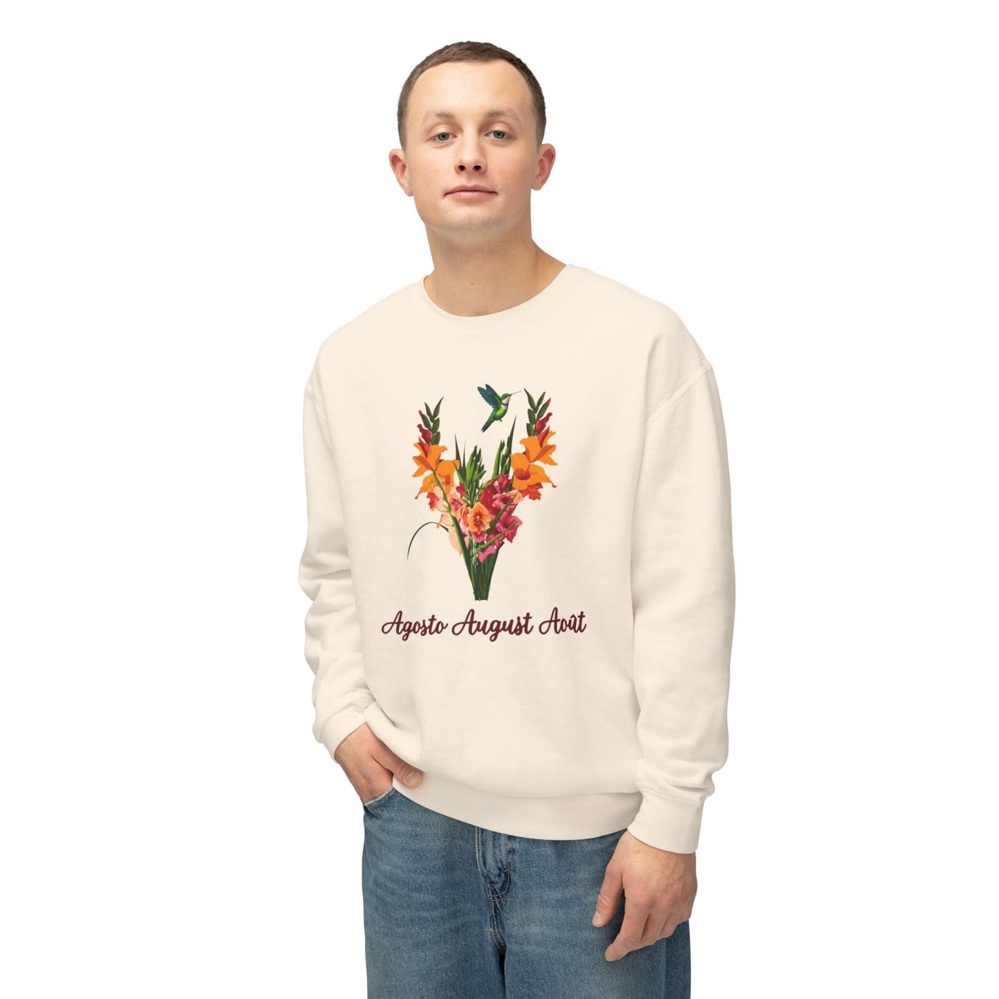 August Inspired Floral Sweatshirt Featuring Gladiolus Flowers