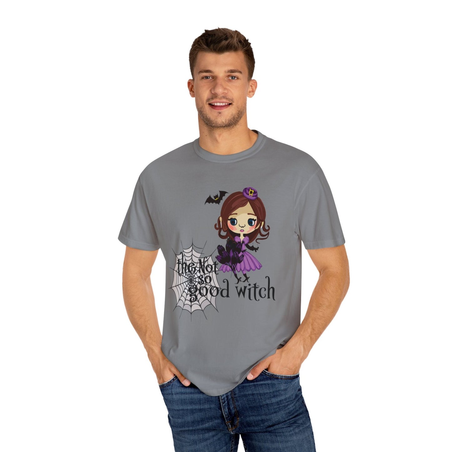 Vintage Inspired Halloween T-Shirt Featuring A Naughty Witch