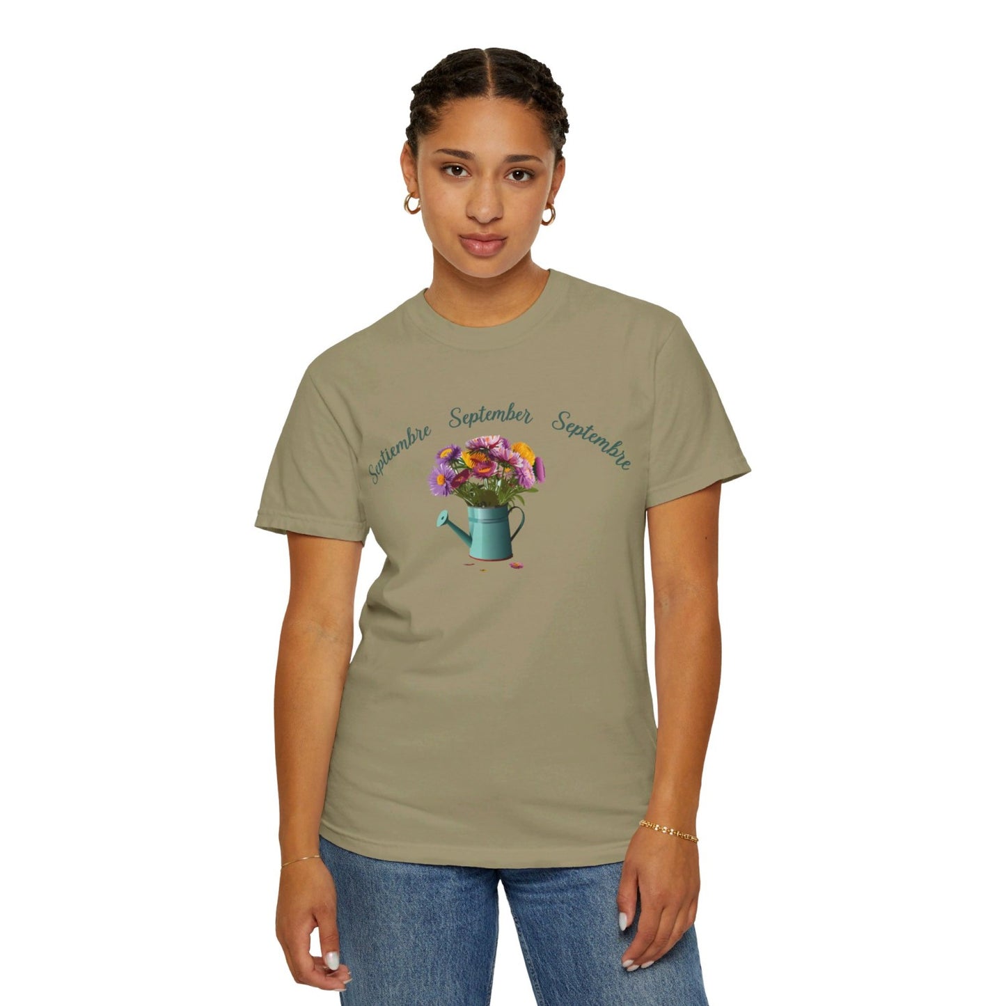 September Inspired Floral T-Shirt Featuring Aster Flowers