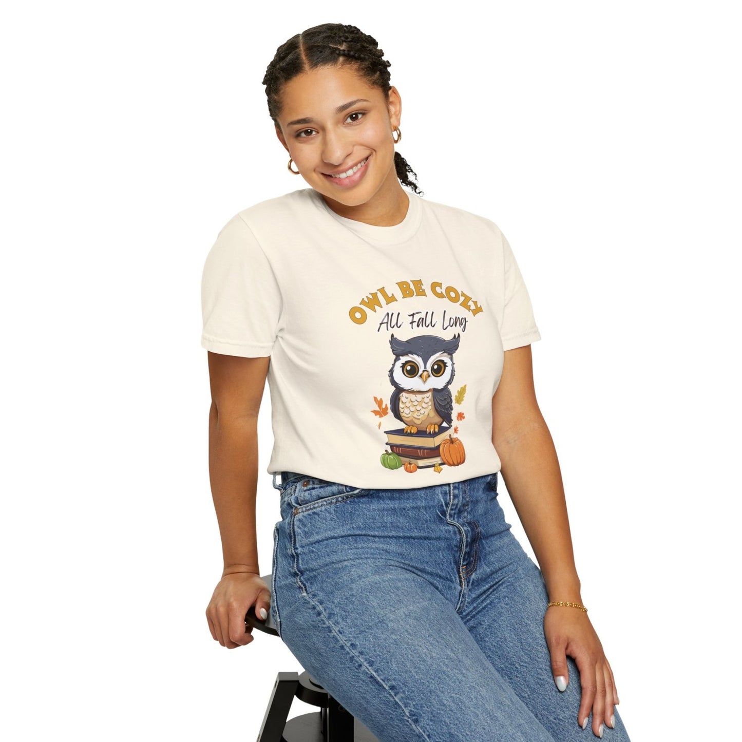Comfy Fall Tee Featuring Smart Owl