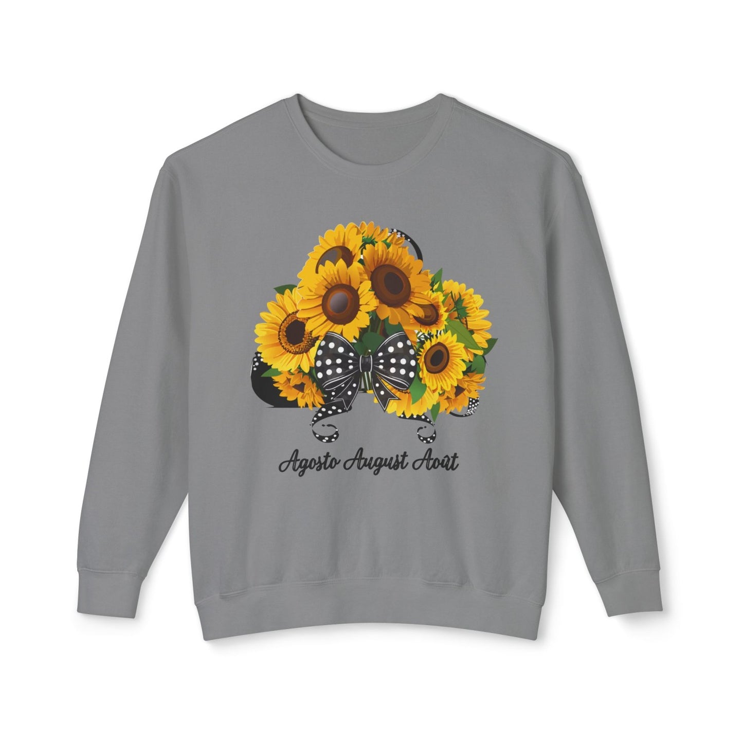 August Inspired Floral Sweatshirt Featuring Sunflowers Bouquet