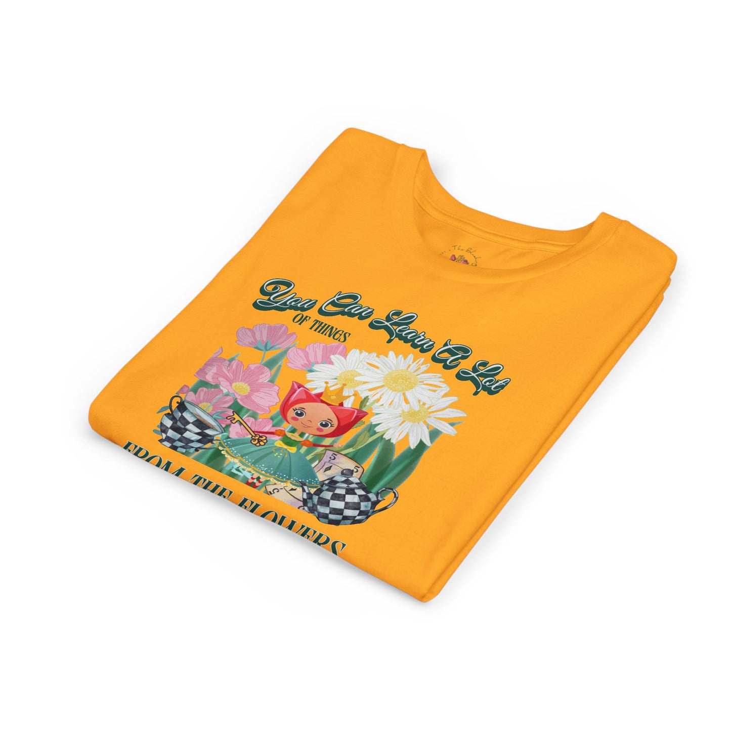 Wonderland Inspired Flower Youth Short Sleeve Tee