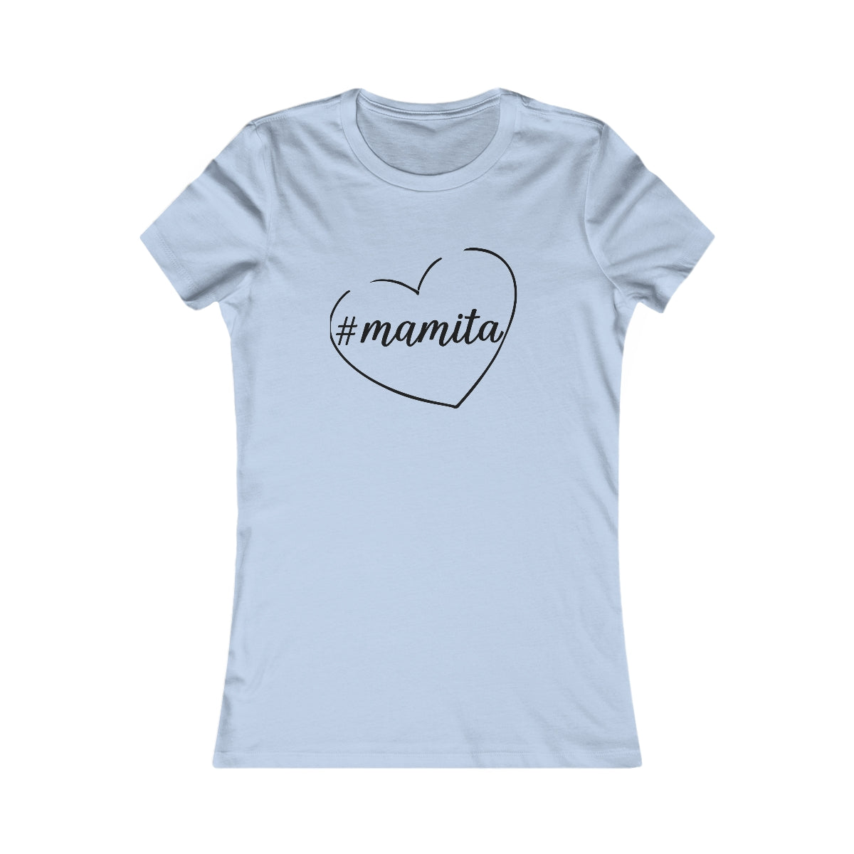 Cute White Tee for Women with Simple Hashtag Mamita Heart Design