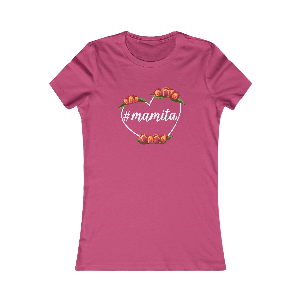 Cute Black Tee for Women with Hashtag Mamita Heart Design