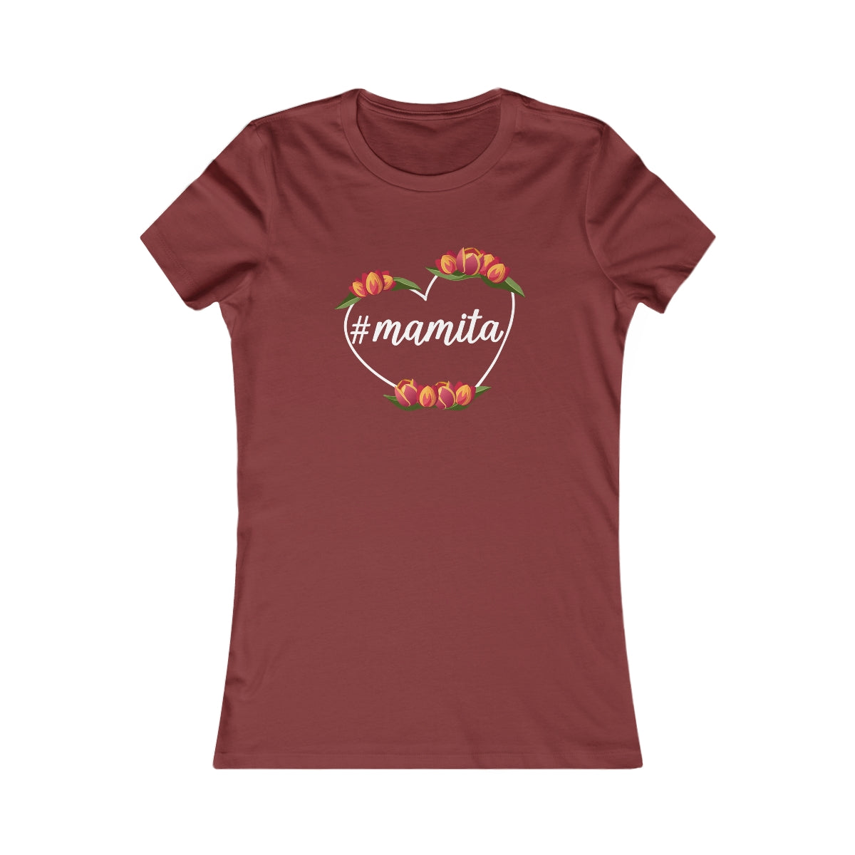 Cute Black Tee for Women with Hashtag Mamita Heart Design