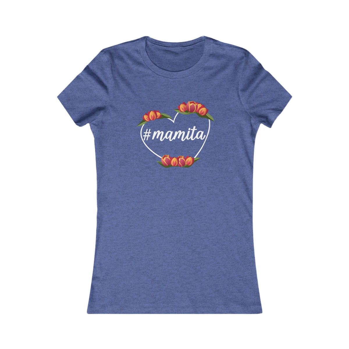 Cute Black Tee for Women with Hashtag Mamita Heart Design