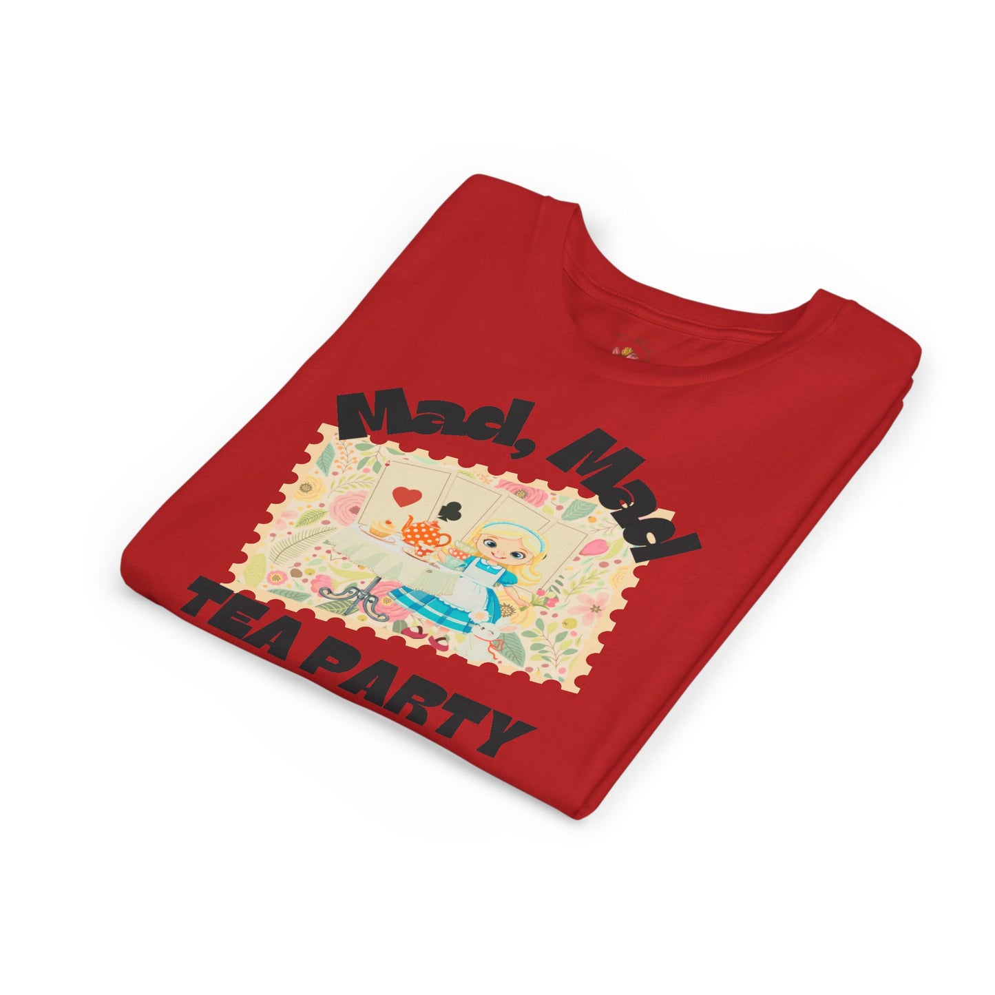 Wonderland Inspired Flower Youth Short Sleeve Tee