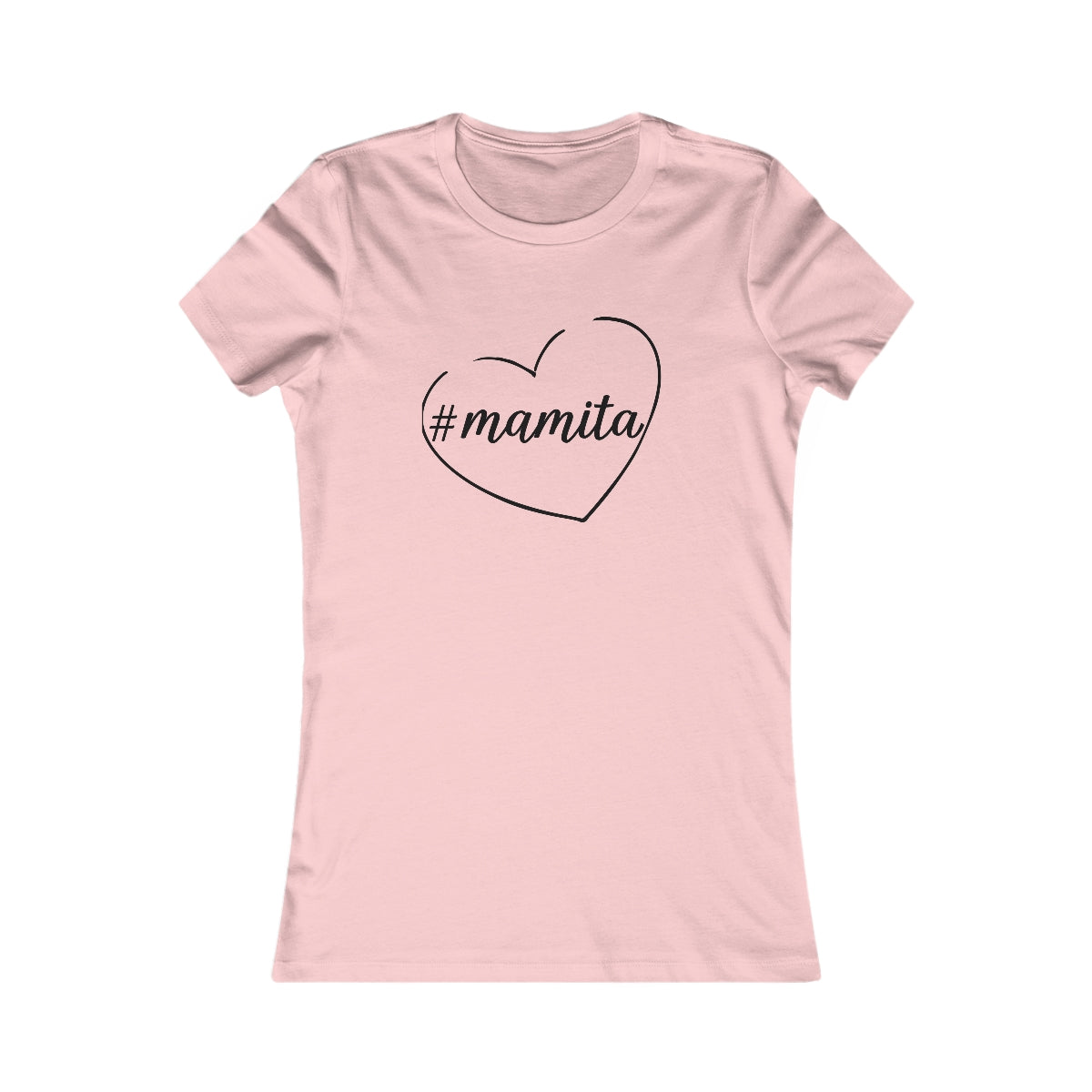 Cute White Tee for Women with Simple Hashtag Mamita Heart Design
