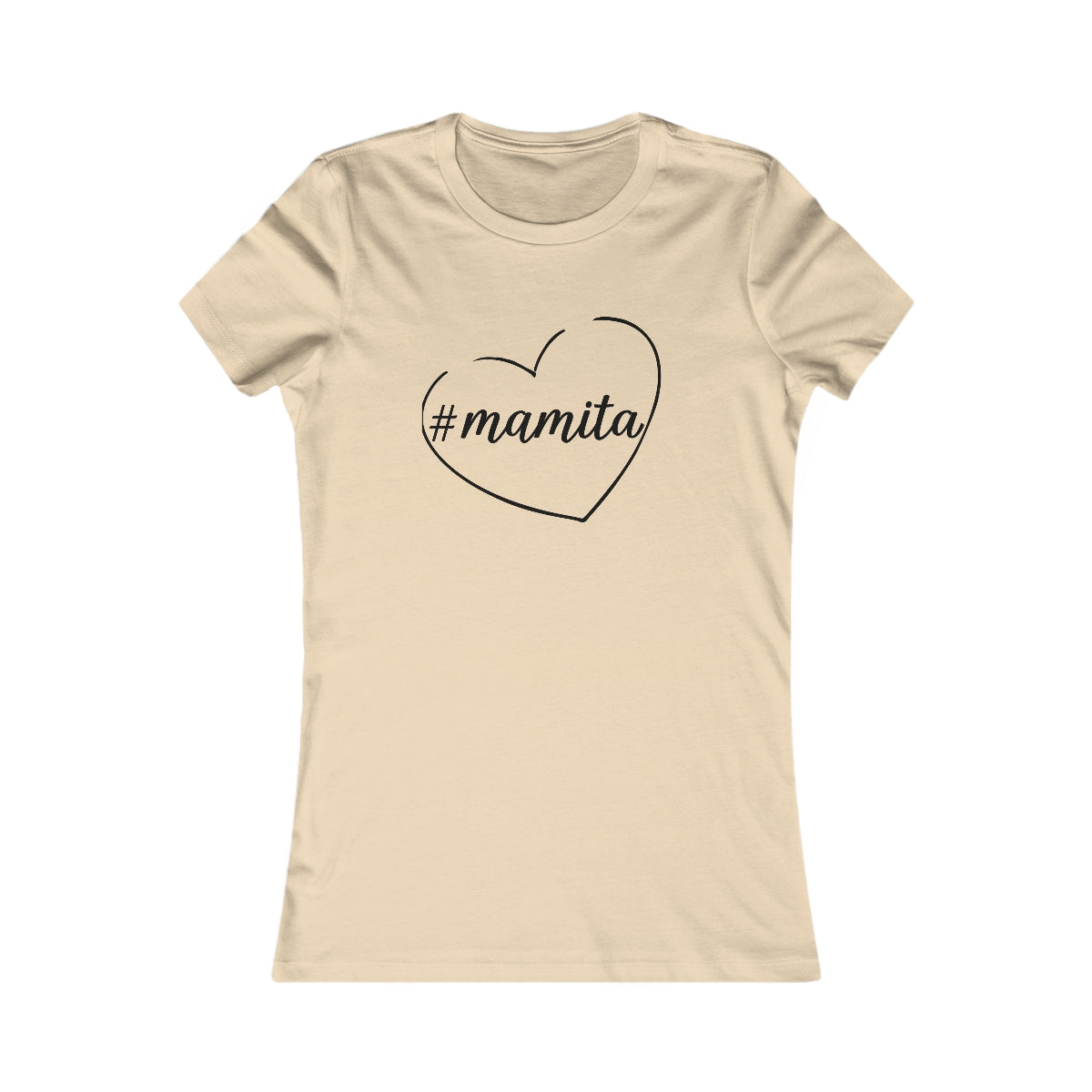 Cute White Tee for Women with Simple Hashtag Mamita Heart Design