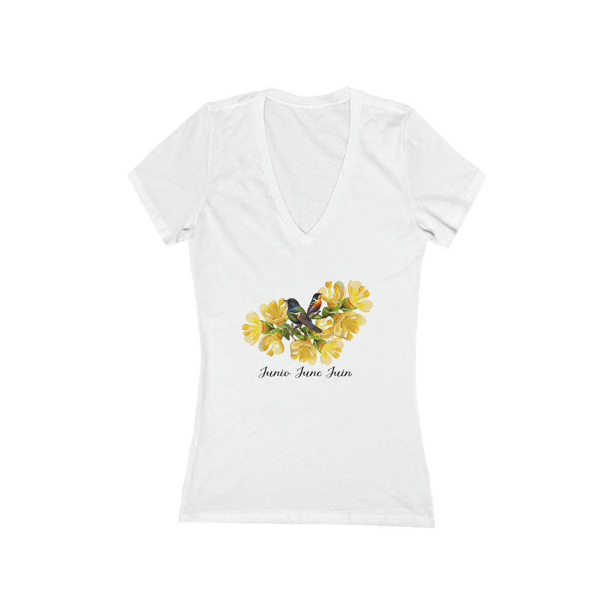 Flirty Women Tee June Birthday Flower Honeysuckle