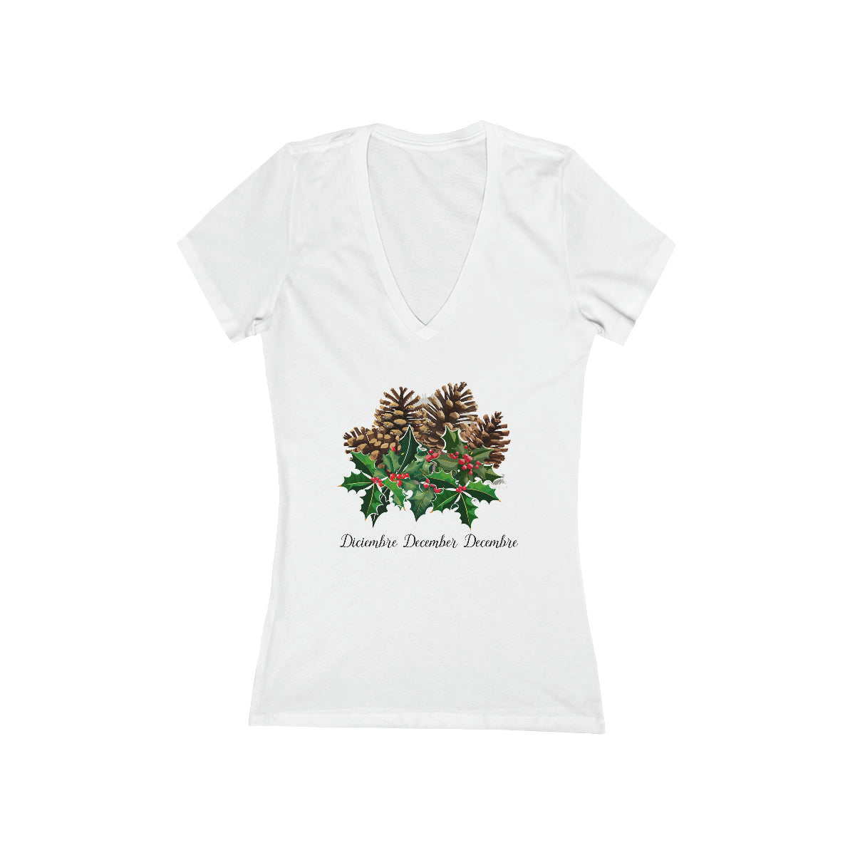 Flirty Women Tee December Birthday Flower Holly