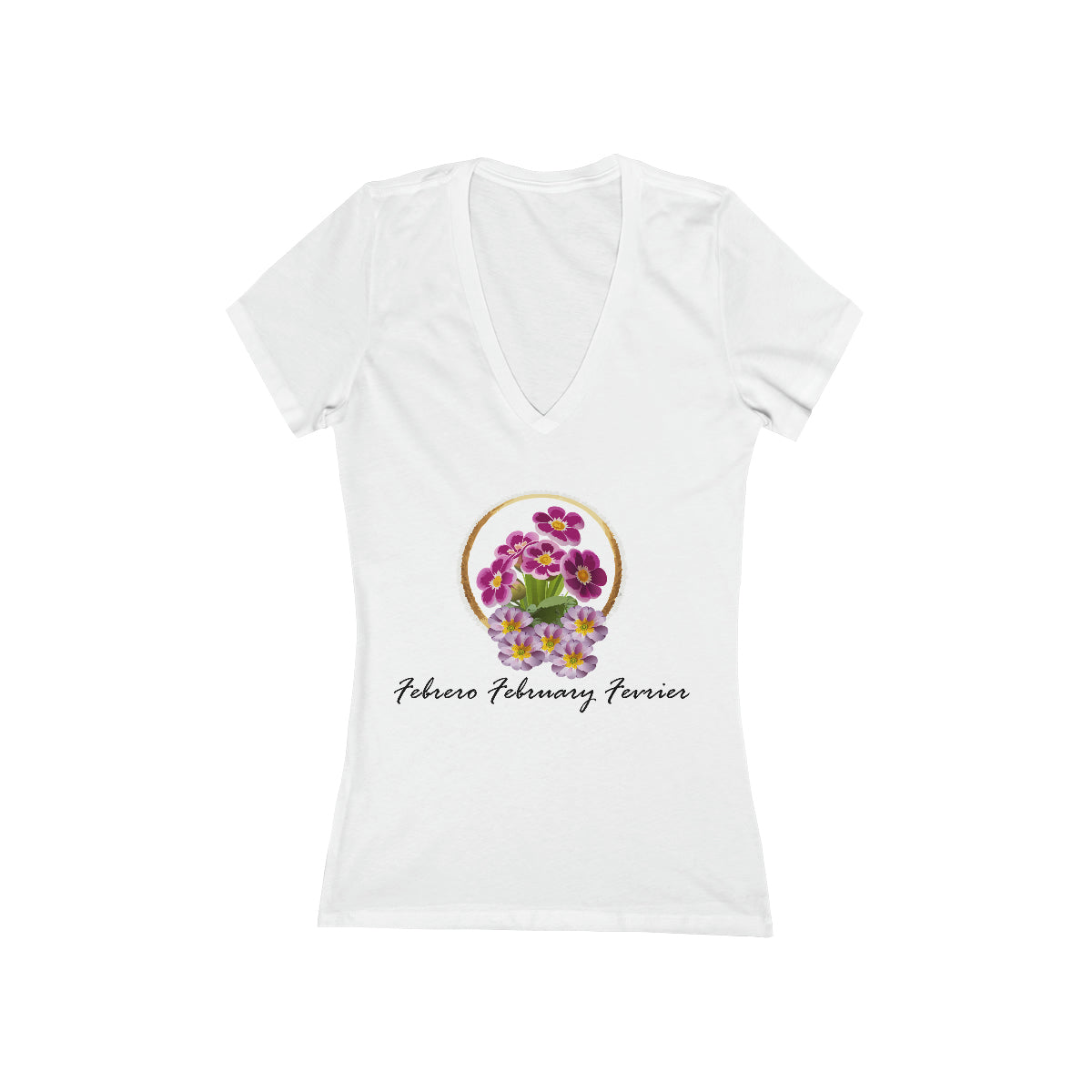 Flirty Women Tee February Birthday Flower Primrose