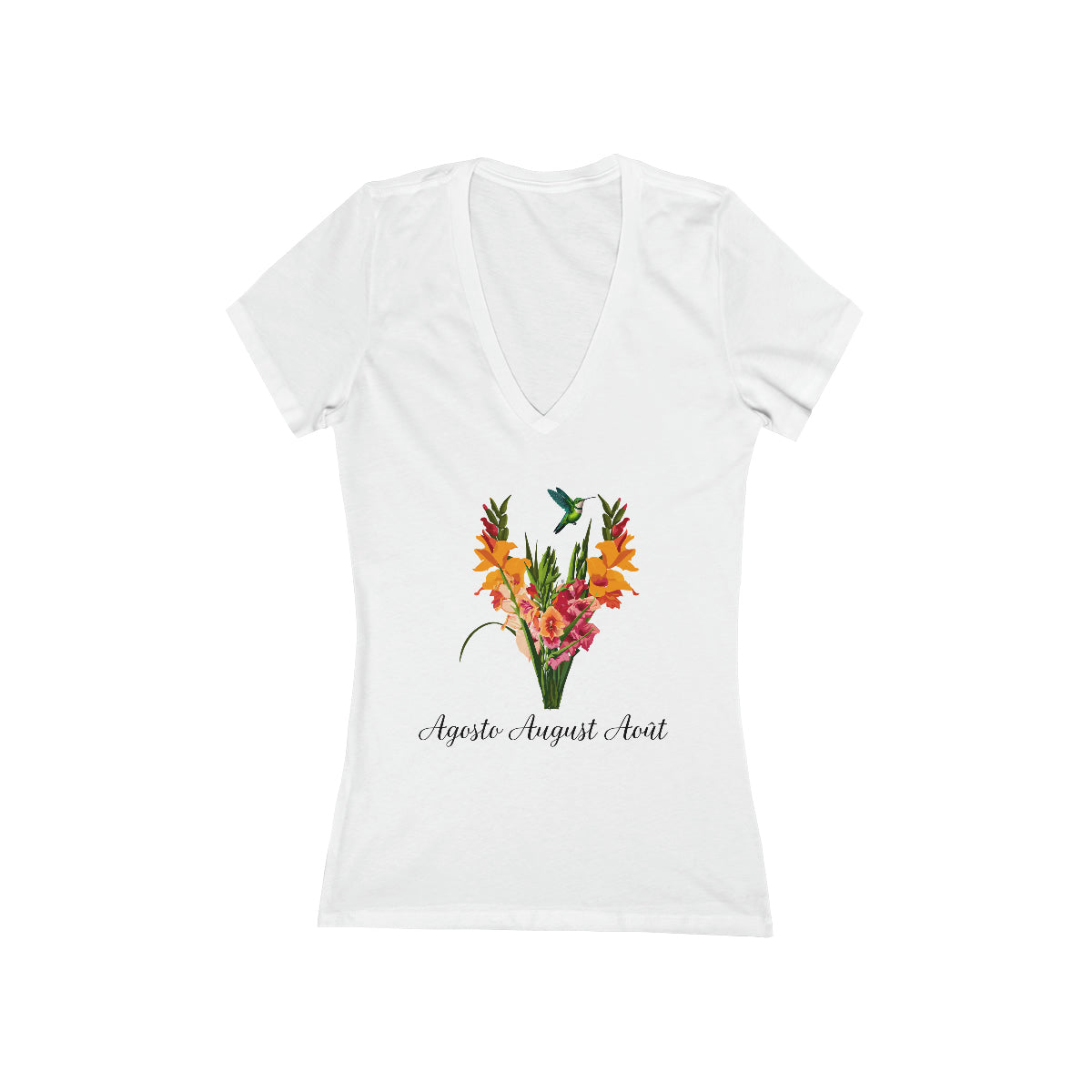 Flirty Women Tee August Birthday Flower Gladiolus