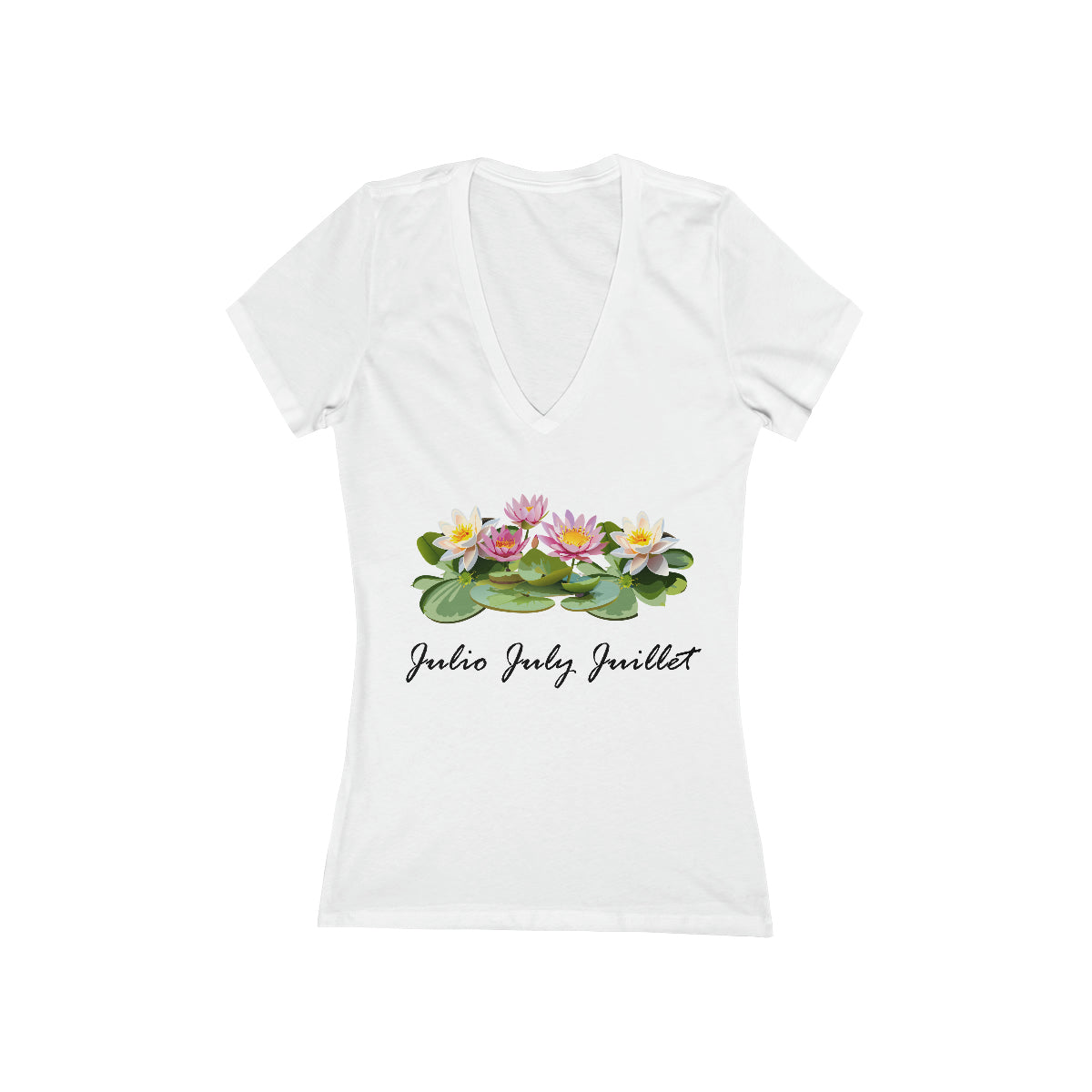 Flirty Woman Tee July Birthday Flower Water Lilly