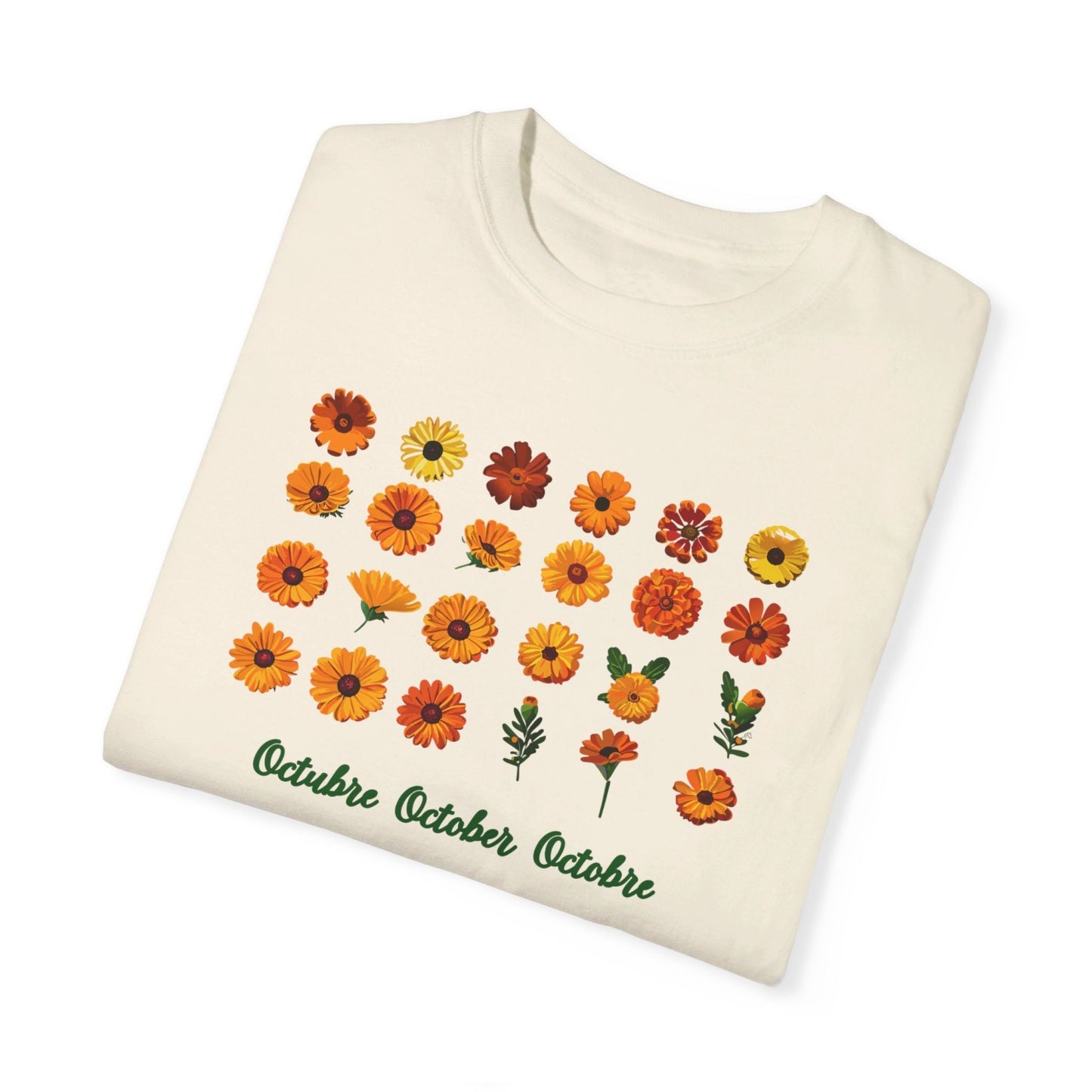 October Inspired Floral T-Shirt Featuring Marigolds