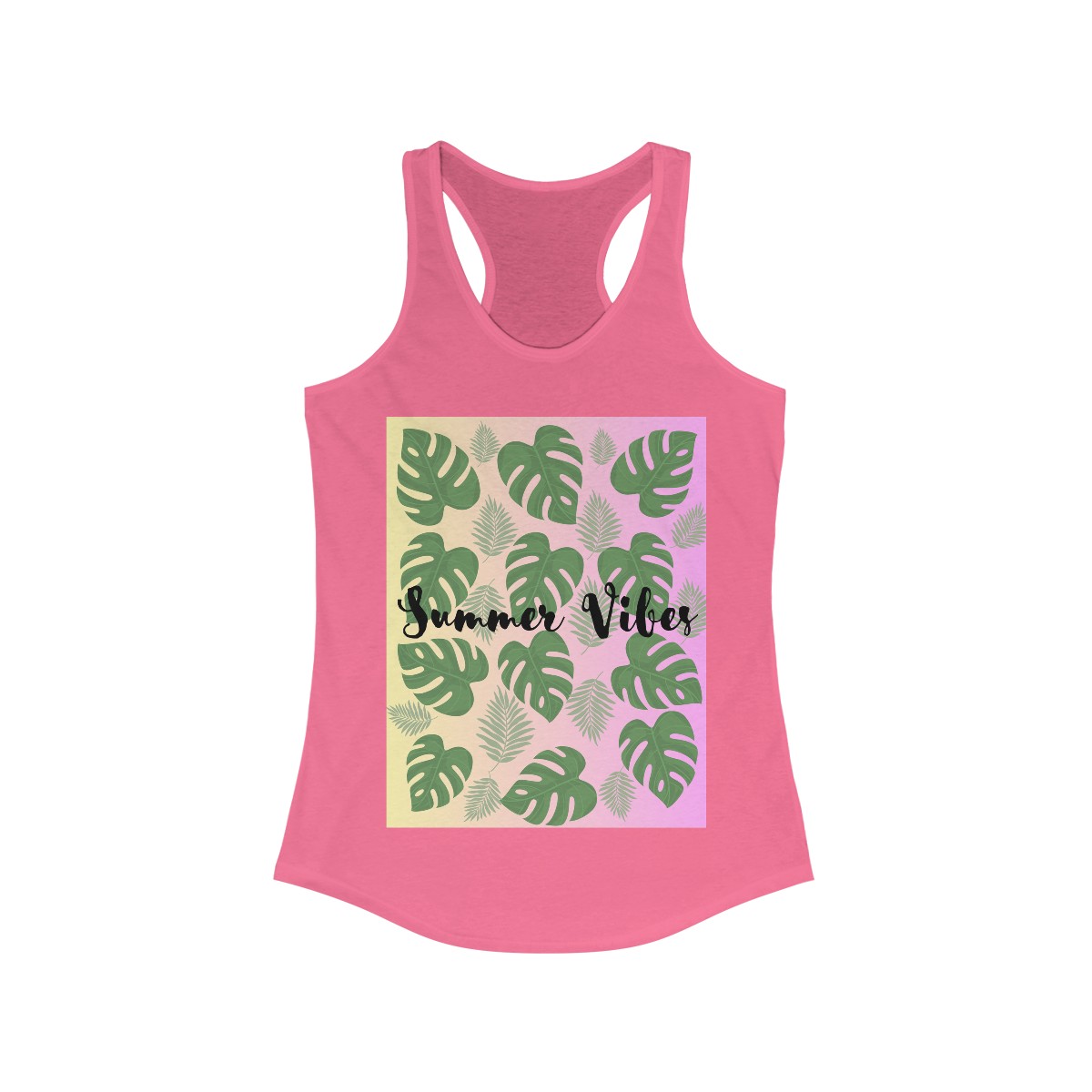Summer Vibes Ideal Racerback Tank in Hot Pink