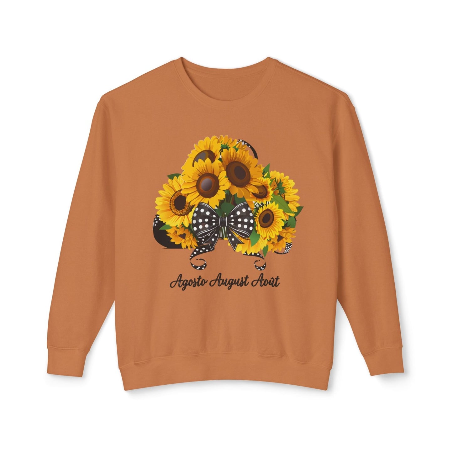 August Inspired Floral Sweatshirt Featuring Sunflowers Bouquet