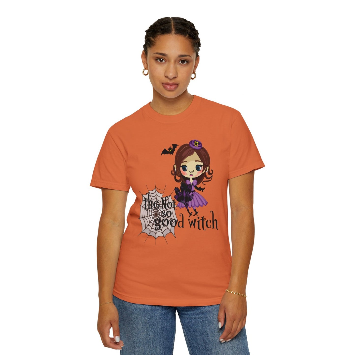Vintage Inspired Halloween T-Shirt Featuring A Naughty Witch