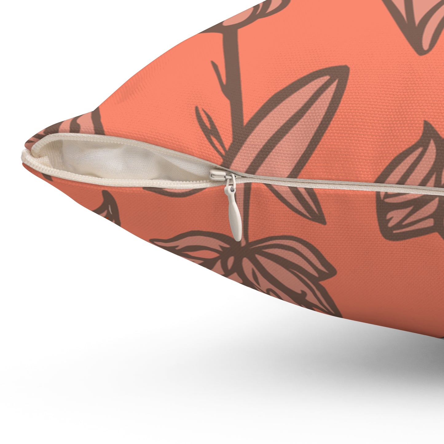Chic Square Pillow Featuring Fringed Parrot Tulip Pattern