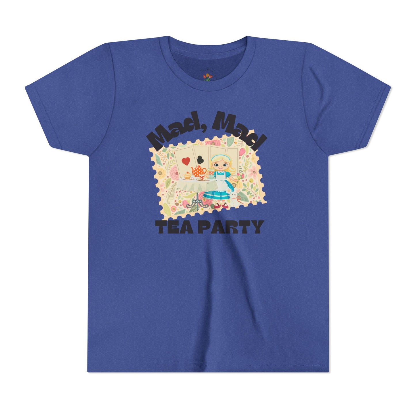 Wonderland Inspired Flower Youth Short Sleeve Tee